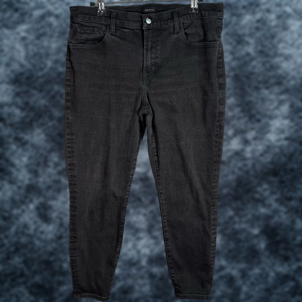 J Brand VINTAGE J Brand Vanity Jeans Womens Size 31 Black Dark Wash Tapered Leg Cotton Blend Size 24" / US 00 / IT 34 - 1 Thumbnail
