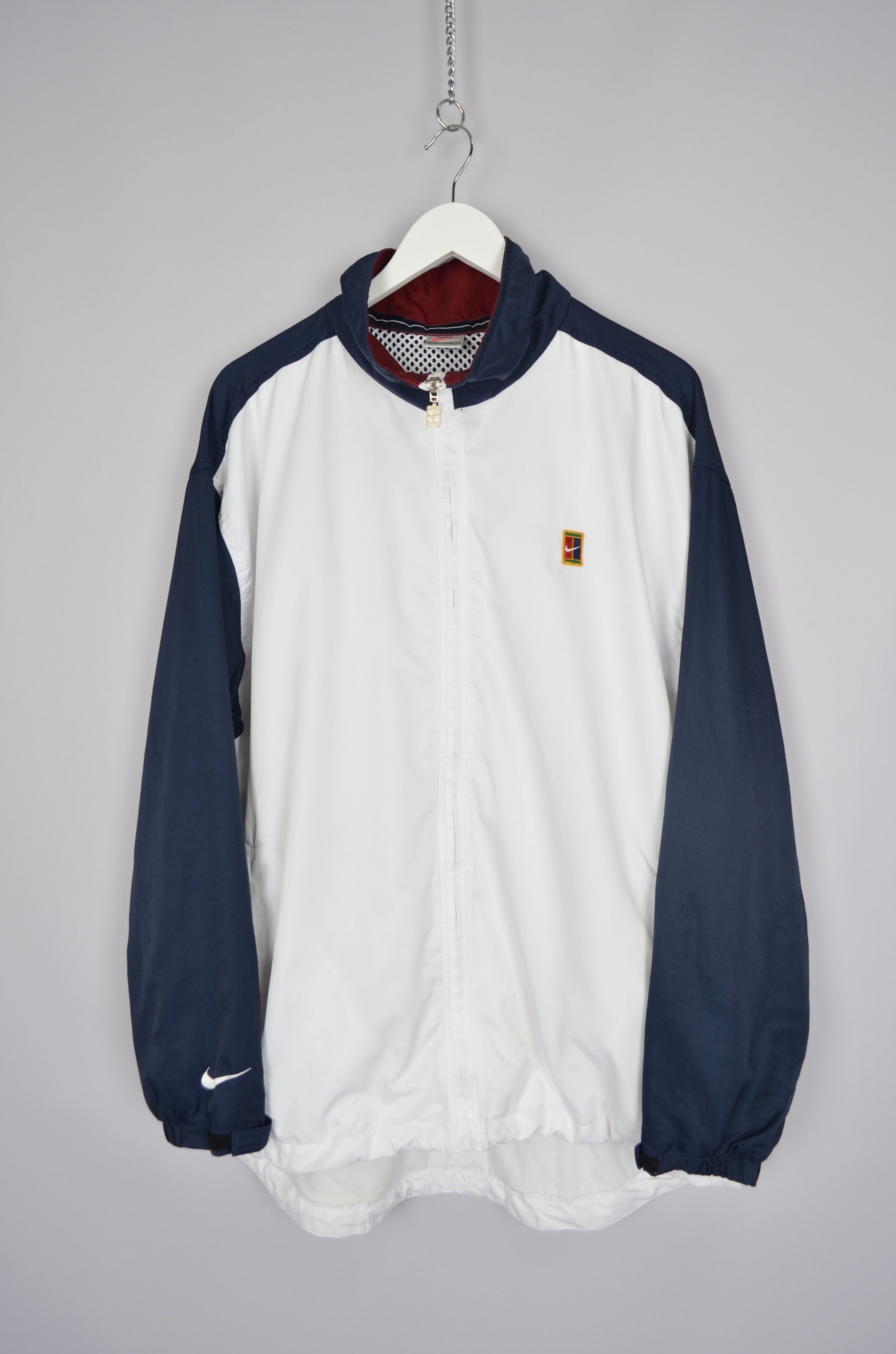 Nike × Vintage 90's Nike Court Jacket White/Navy Size XL Vintage y2k Size US XL / EU 56 / 4 - 1 Thumbnail