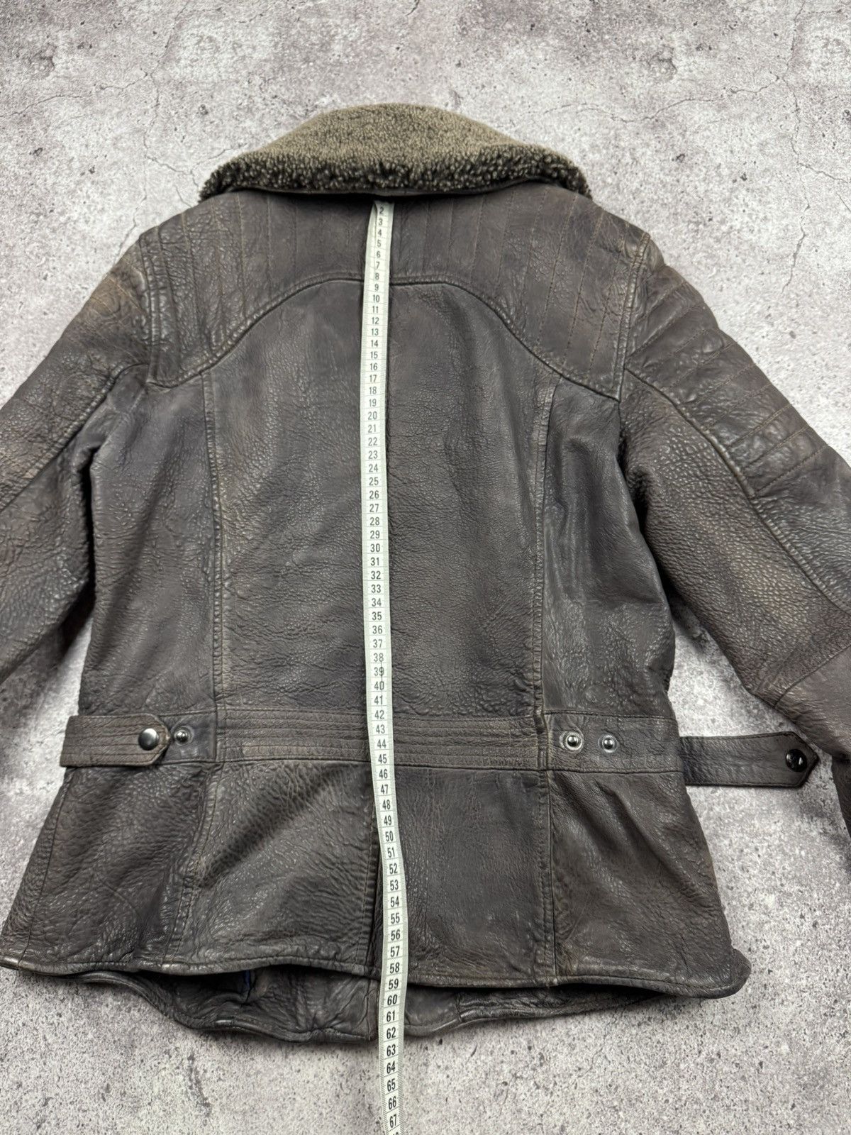 Japanese Brand Vintage Y2K Owens Style Shearling Asymetrical Leather Jacket Size S / US 4 / IT 40 - 11 Thumbnail
