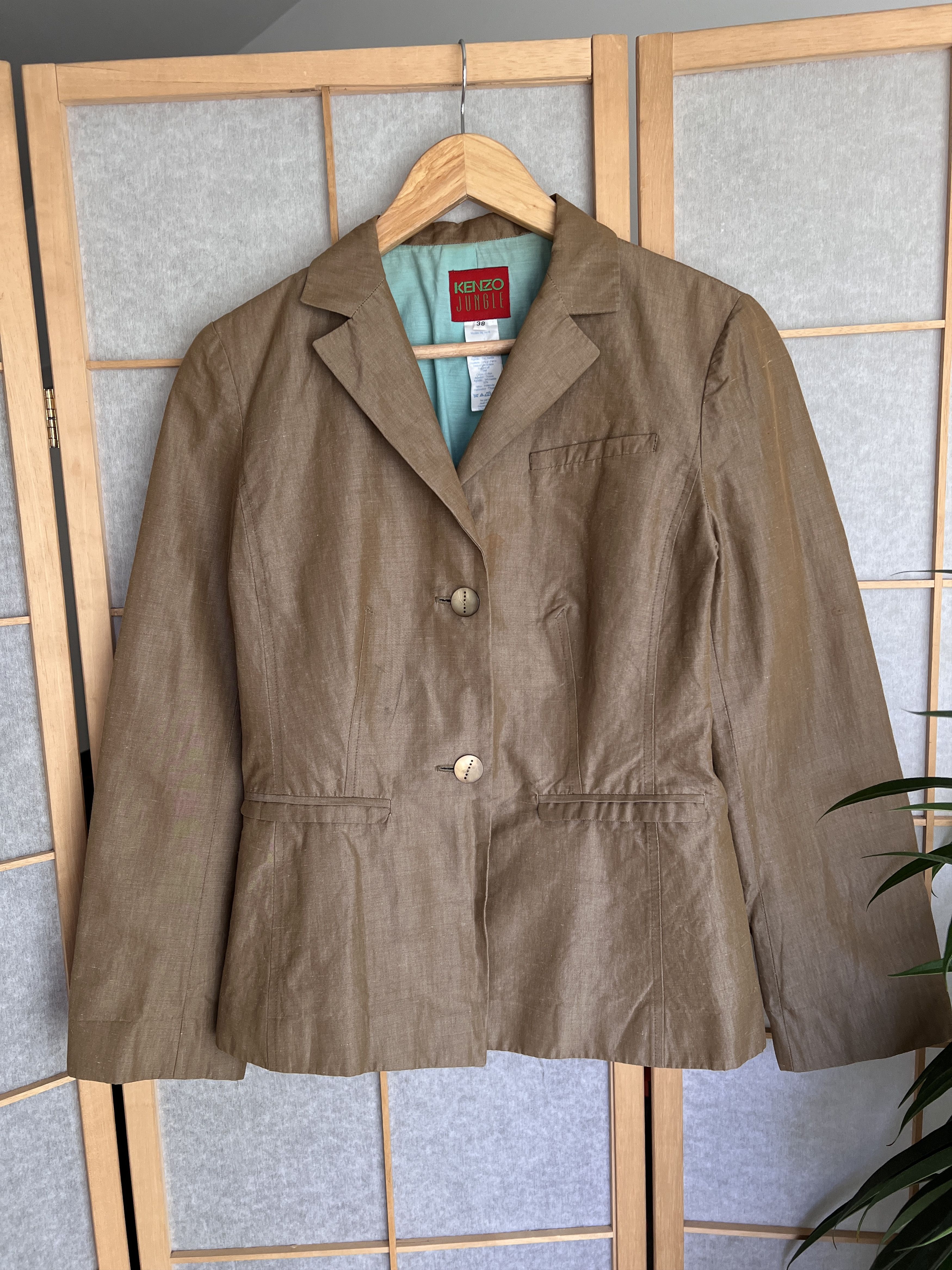 Kenzo Rare! Kenzo Jungle vintage 1990s rami blazer jacket luxury Size M / US 6-8 / IT 42-44 - 3 Thumbnail