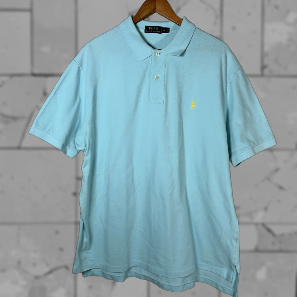 Ralph Lauren VINTAGE Ralph Lauren Polo Shirt Men XXL Blue Regular Fit 90s Classic Size US XXL / EU 58 / 5 - 1 Thumbnail