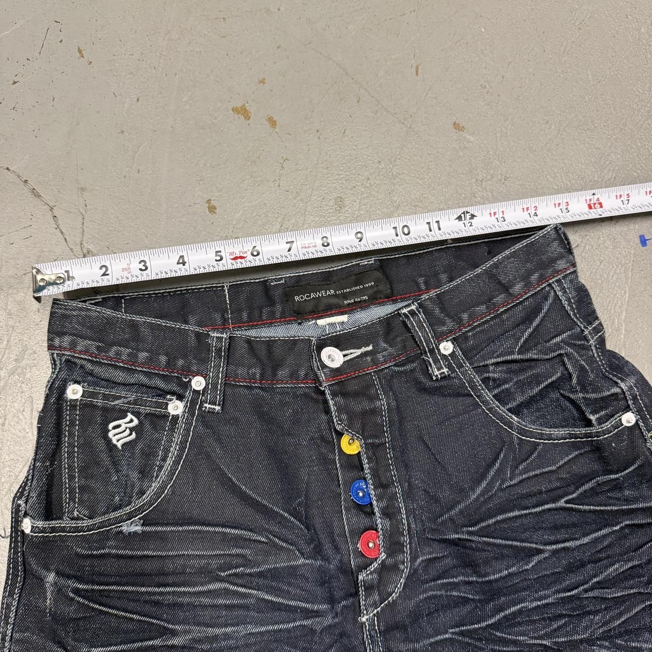 Rocawear Rocawear Button Fly Distressed Faded Wide Leg Jeans 30 x 30 Size US 30 / EU 46 - 3 Thumbnail