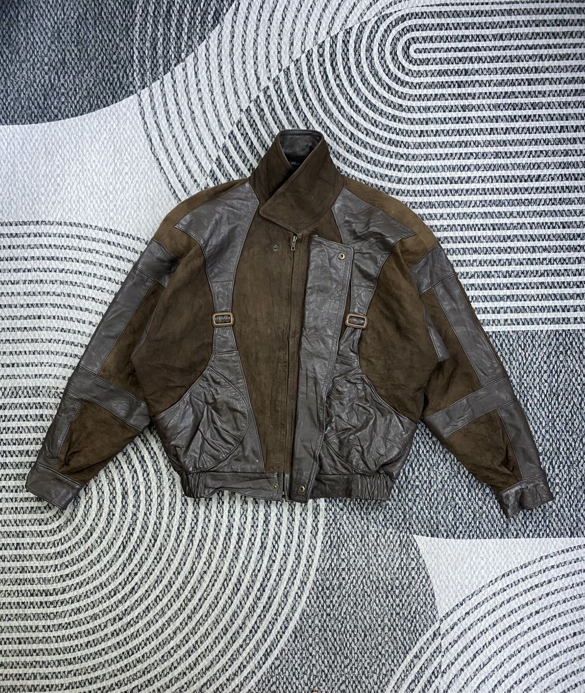 Japanese Brand Vintage Iwai Lambskin Zipper Leather Bomber Jacket Size US XL / EU 56 / 4 - 5 Thumbnail