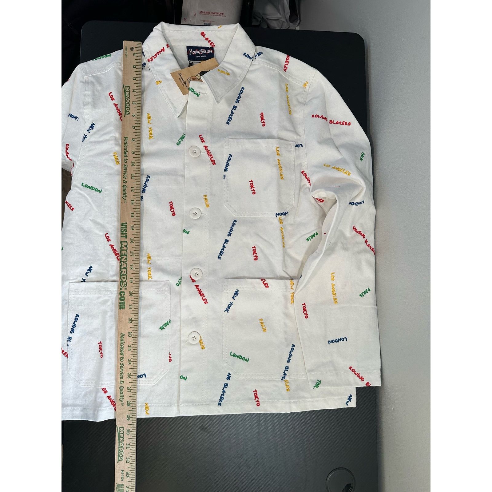 Rowing Blazers Rowing Blazers Cities Embroidered Chore Coat White Large NWT Size US L / EU 52-54 / 3 - 9 Thumbnail