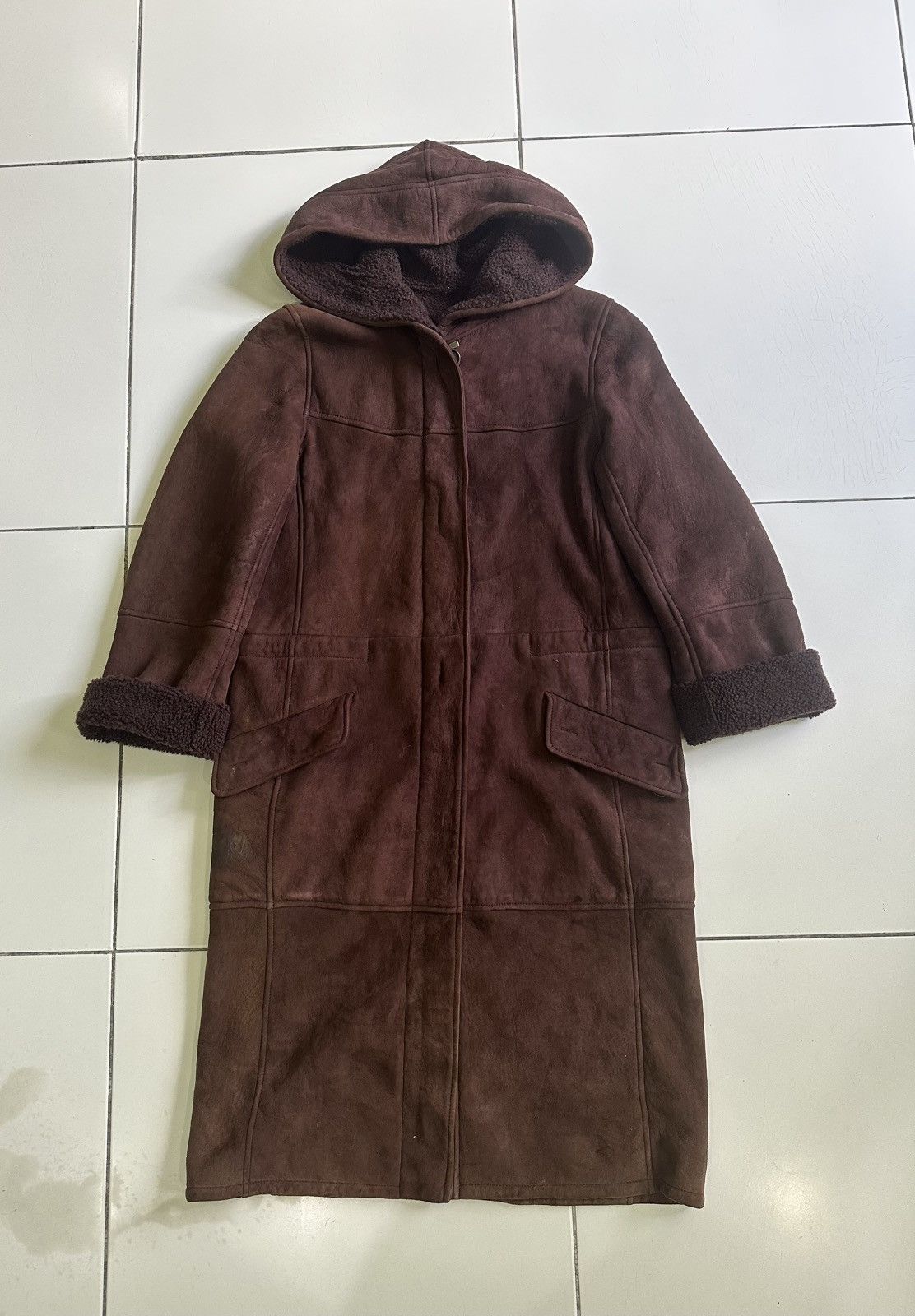 Loewe ❤️VINTAGE❤️ LOEWE LEATHER SHEARSLING LONG JACKETS Size S / US 4 / IT 40 - 1 Thumbnail