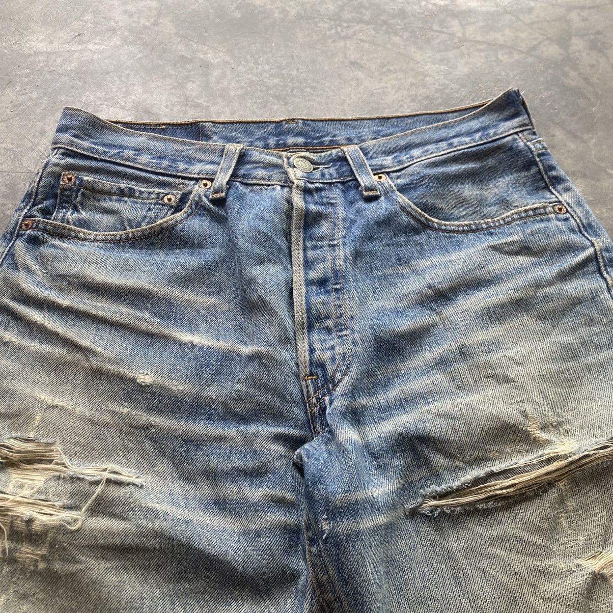 Levi's Vintage Clothing Distressed 501 Levis Denim Short Size US 30 / EU 46 - 2 Thumbnail