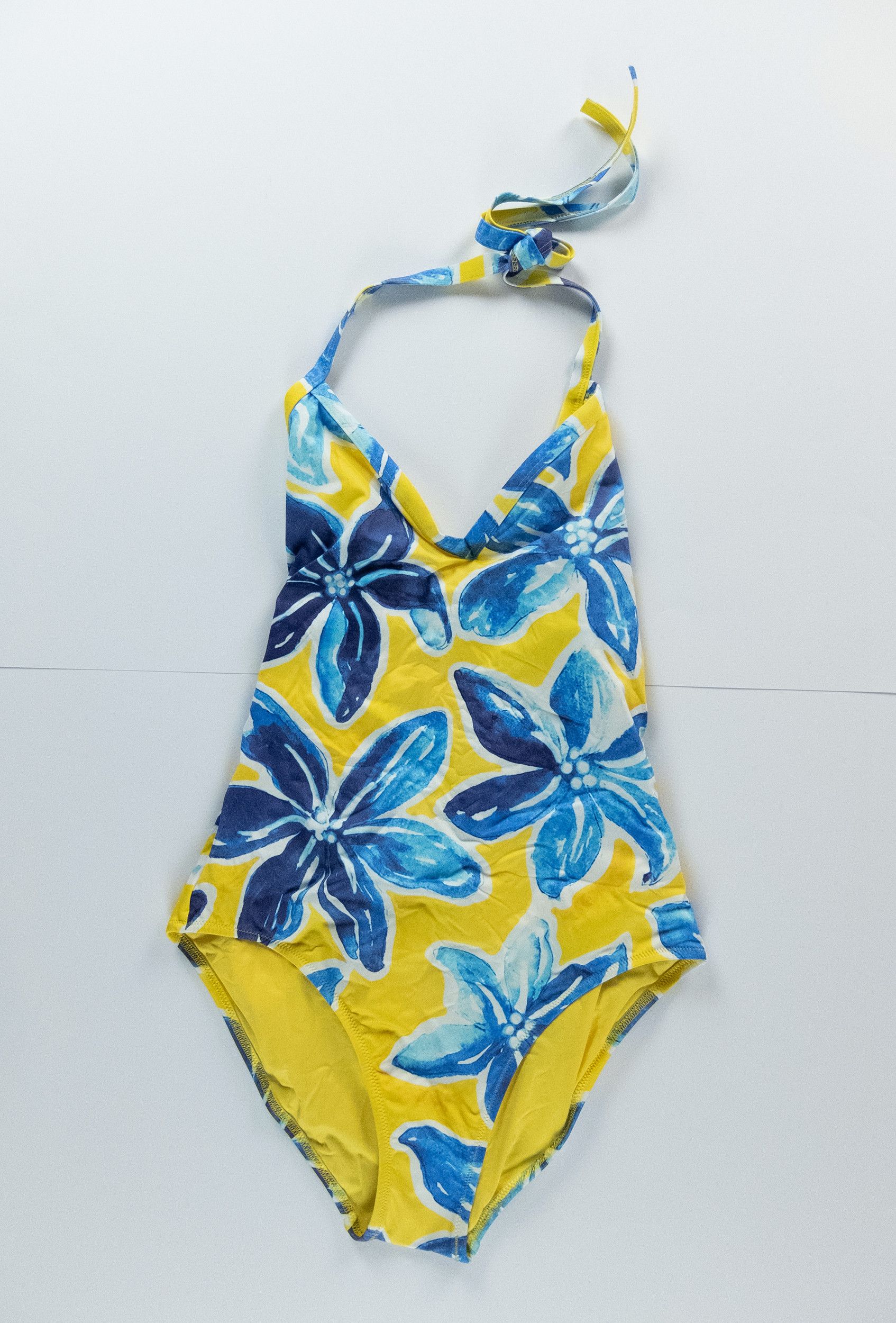 Vilebrequin VILEBREQUIN Lavida yellow floral print halterneck swimsuit Size 32" / US 10 / IT 46 - 4 Thumbnail