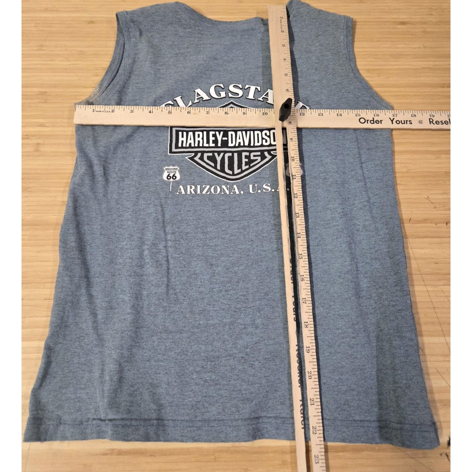 Harley Davidson Harley-Davidson Shirt Womens Medium Sleeveless Gray Route 66 USA Flagstaff Arizona Graphic Print Back Print Classic Size M / US 6-8 / IT 42-44 - 7 Thumbnail