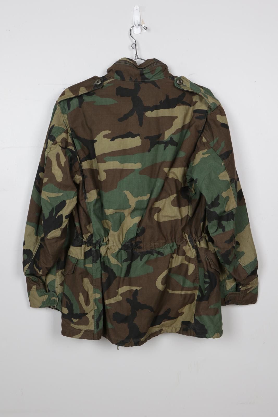 Vintage 00's Military Woodland Camo Drawcord Field Jacket Size ONE SIZE - 2 Thumbnail