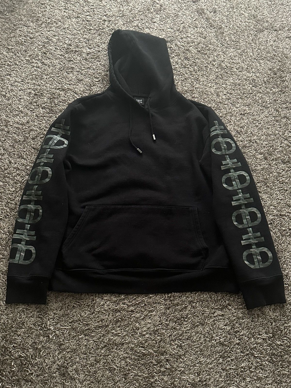 image of Drop Dead Clothing Drop Dead Dead Arms Camo Hoodie in Black, Men's (Size Medium)
