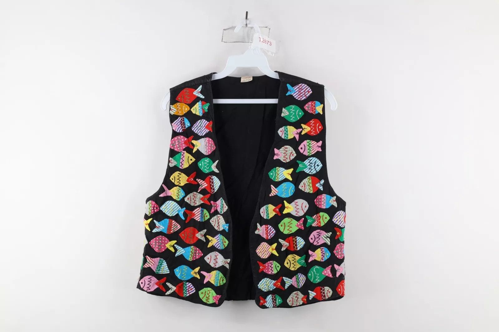 Vintage Vintage 90s Streetwear Patchwork Fish Open Front Vest Jacket Size M / US 6-8 / IT 42-44 - 1 Thumbnail