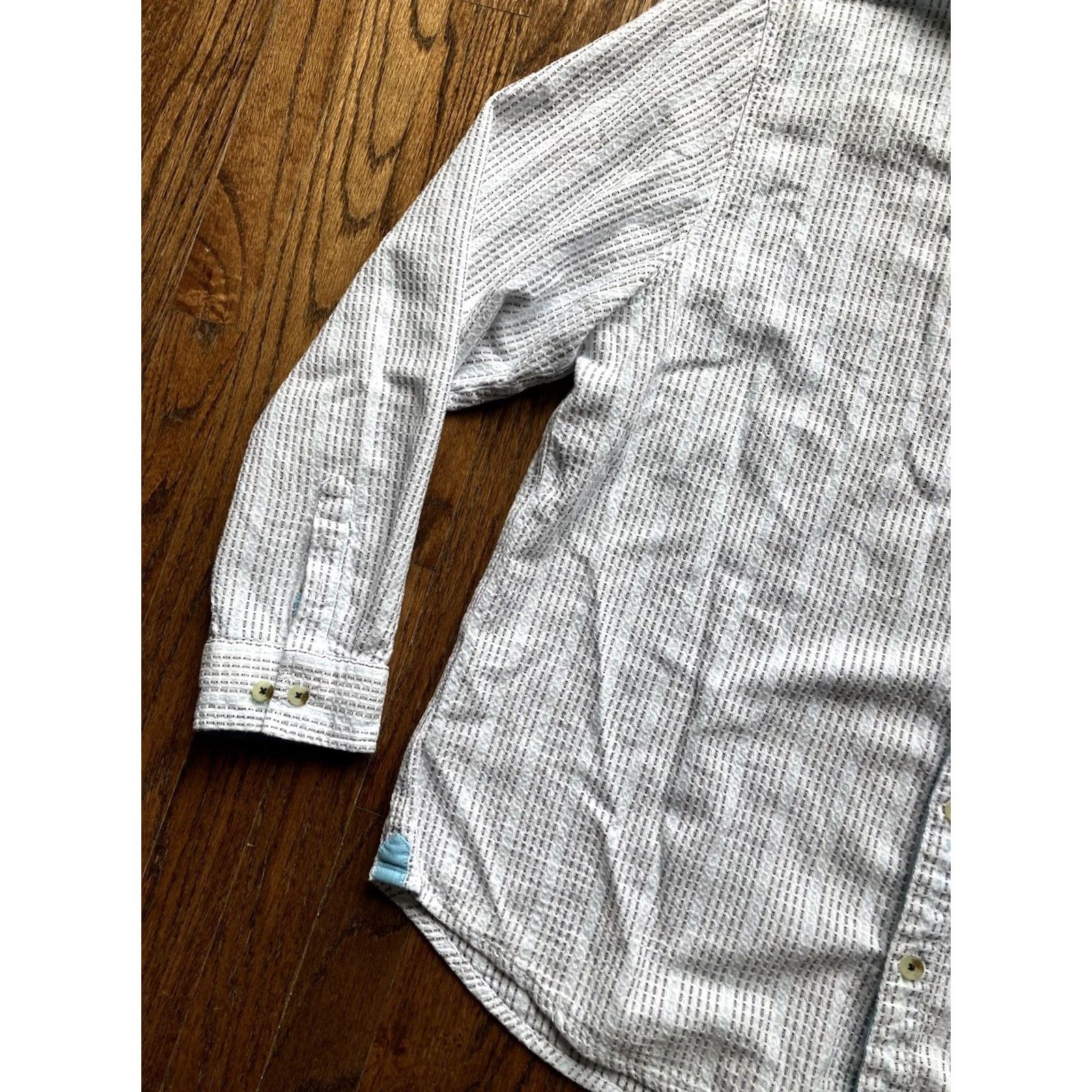 Carbon2Cobalt Carbon2Cobalt Button-Up Shirt Mens XL Long Sleeve Striped Blue White Cotton Pocketed Casual Shirt Size US XL / EU 56 / 4 - 2 Thumbnail