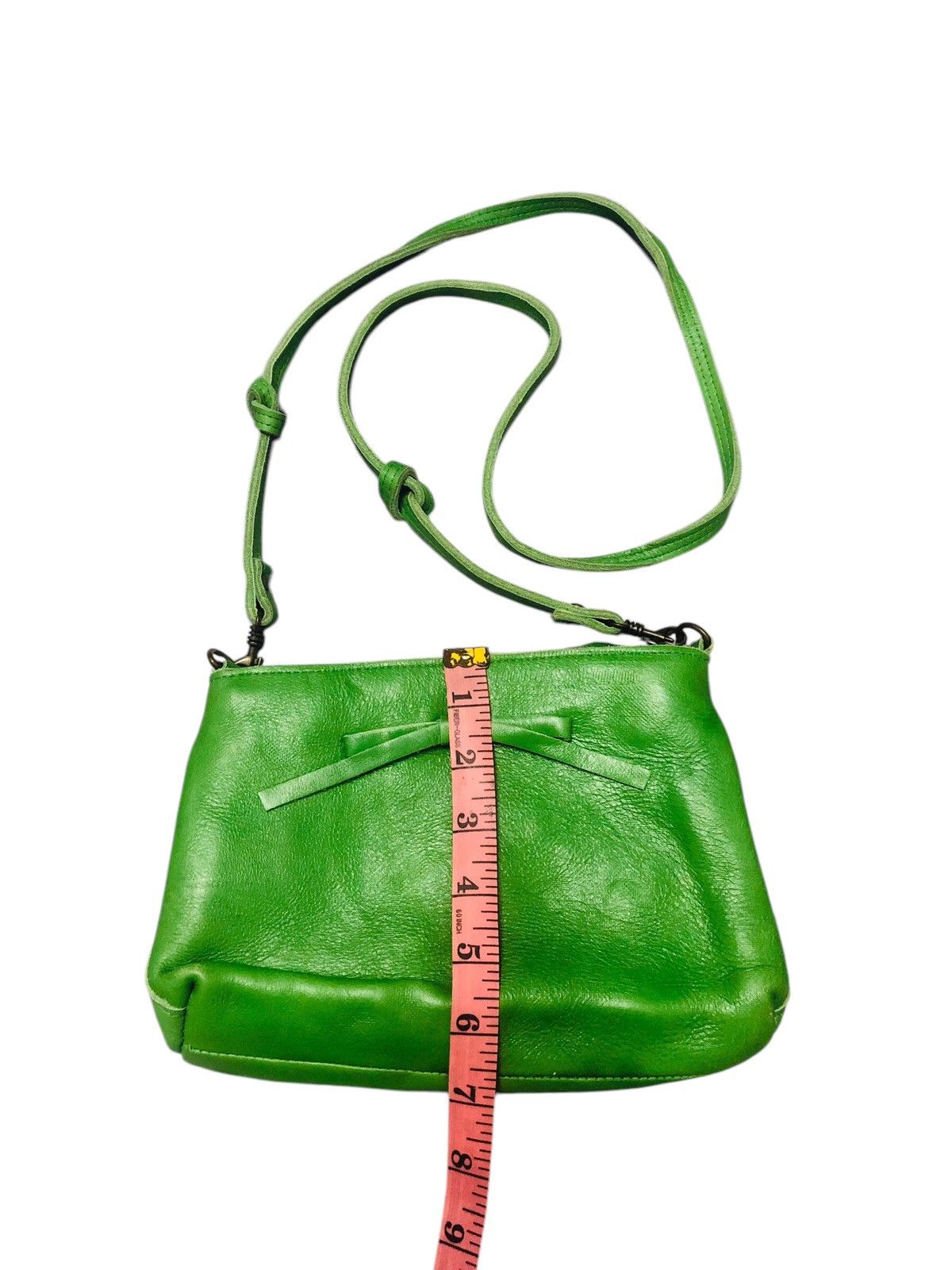 Japanese Brand Pure leather green sling bag Size ONE SIZE - 7 Thumbnail