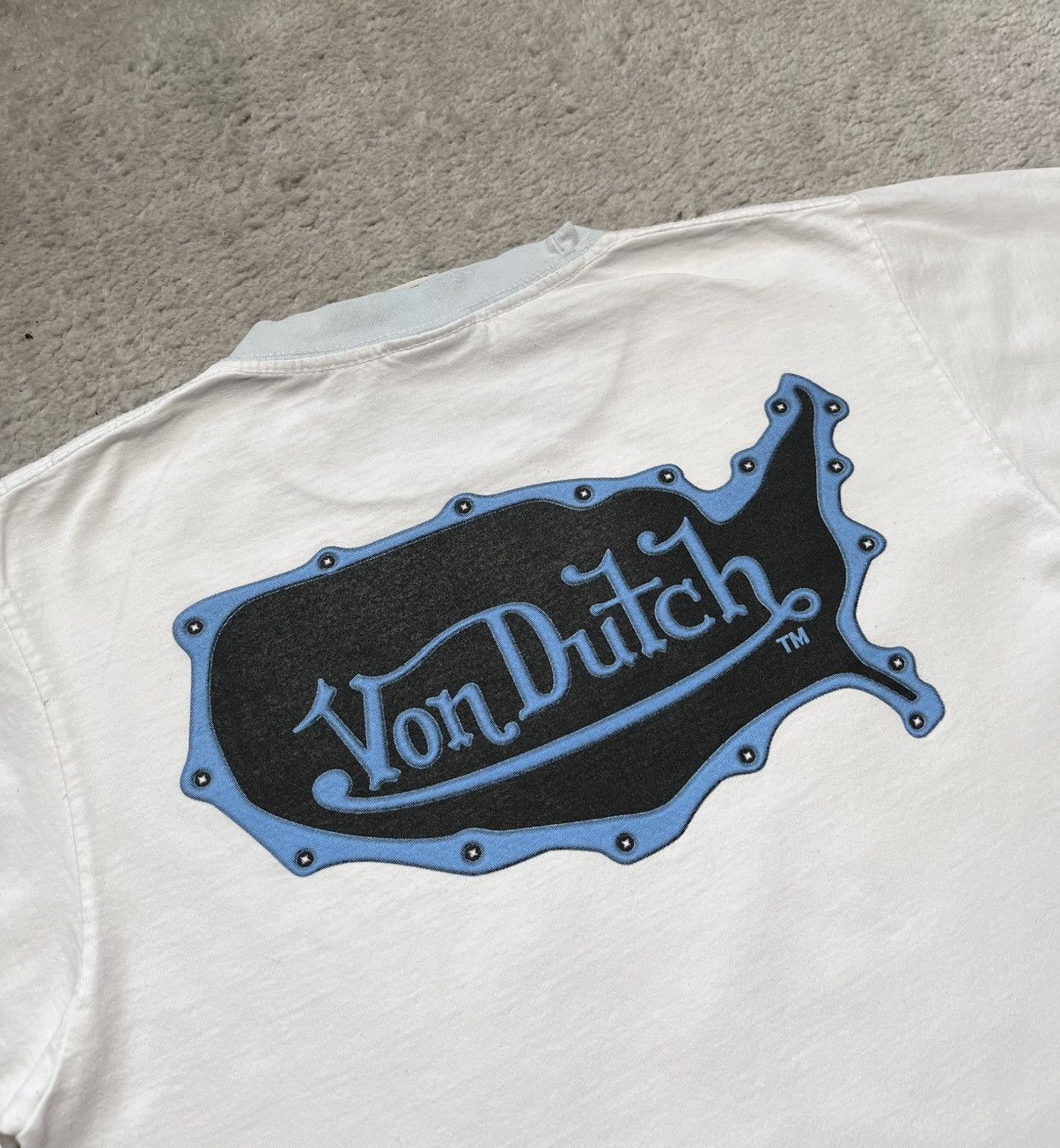 Von Dutch Vintage White T-Shirt Tee Big Print logo von dutch y2k Size M / US 6-8 / IT 42-44 - 3 Thumbnail