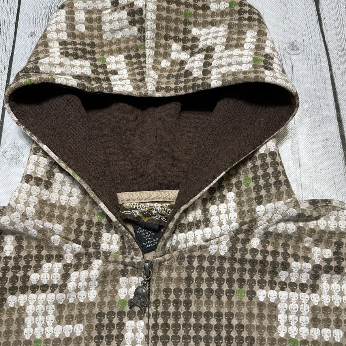Vintage Vintage Silver Point Skull hoodie Size US L / EU 52-54 / 3 - 4 Thumbnail