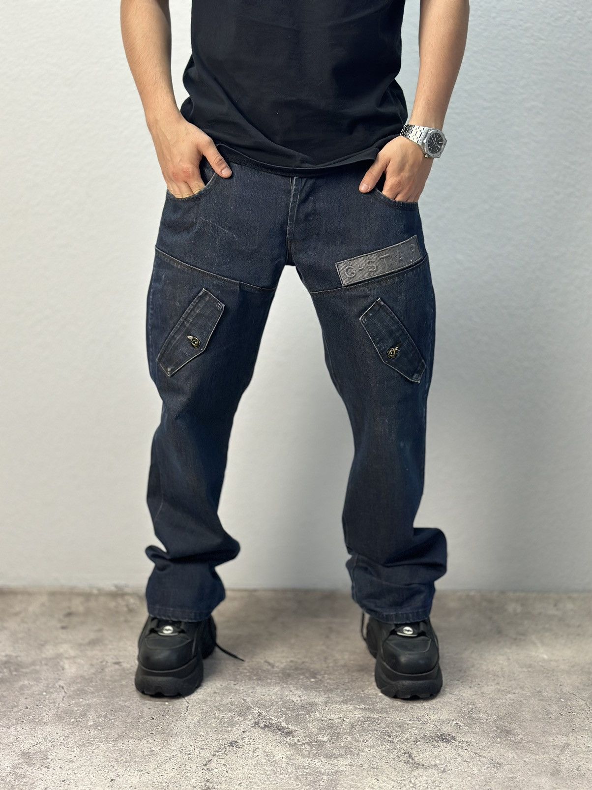 G-Star Vintage cargo denim distressed rare G-star style jeans pants Size US 34 / EU 50 - 6 Thumbnail