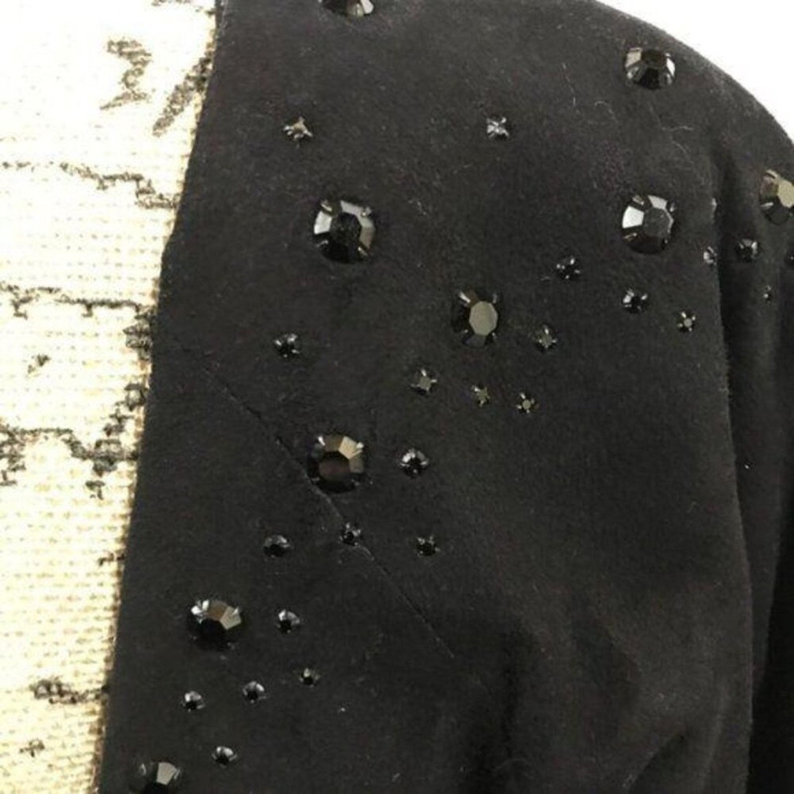 Vintage Vakko Black Suede Plunging Back Rhinestone Womens Size 6 Size M / US 6-8 / IT 42-44 - 2 Thumbnail