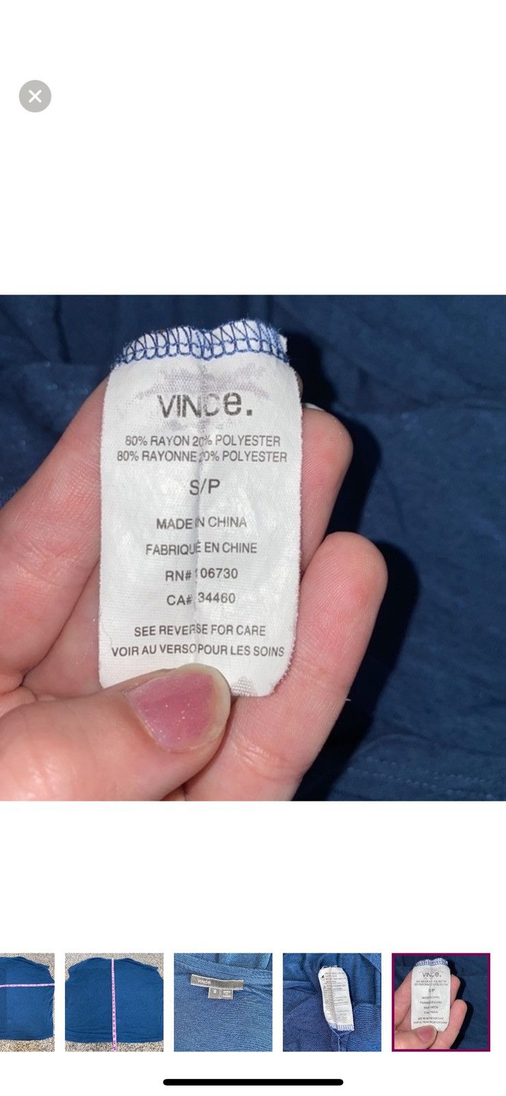 Vince Vince small blue v neck tee Size S / US 4 / IT 40 - 8 Thumbnail