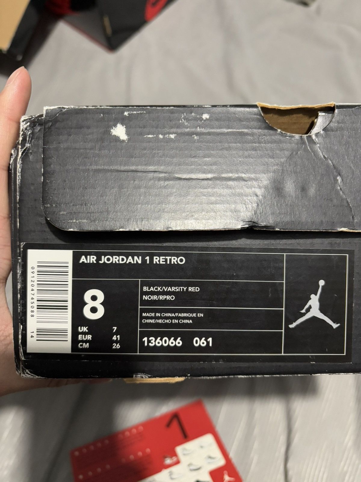 Jordan Brand 8 2001 Air Jordan 1 Retro Bred Black Varsity Red Y2k chicago Size US 8 / EU 41 - 11 Thumbnail