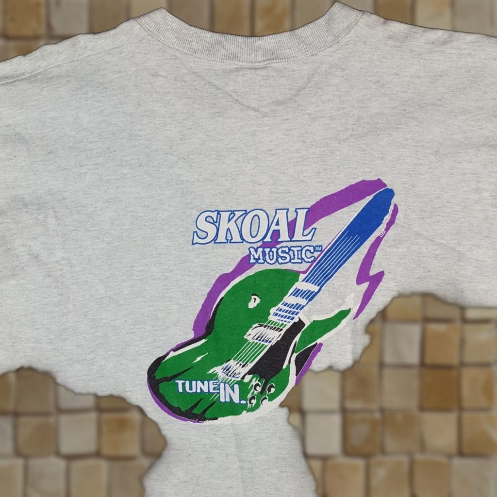 Fruit Of The Loom VINTAGE Skoal Music Tobacco Guitar 3XL Radio Promo Retro T Shirt Mens Gray Cotton Embroidered Logo | Fruit of the Loom Size US XXL / EU 58 / 5 - 1 Thumbnail