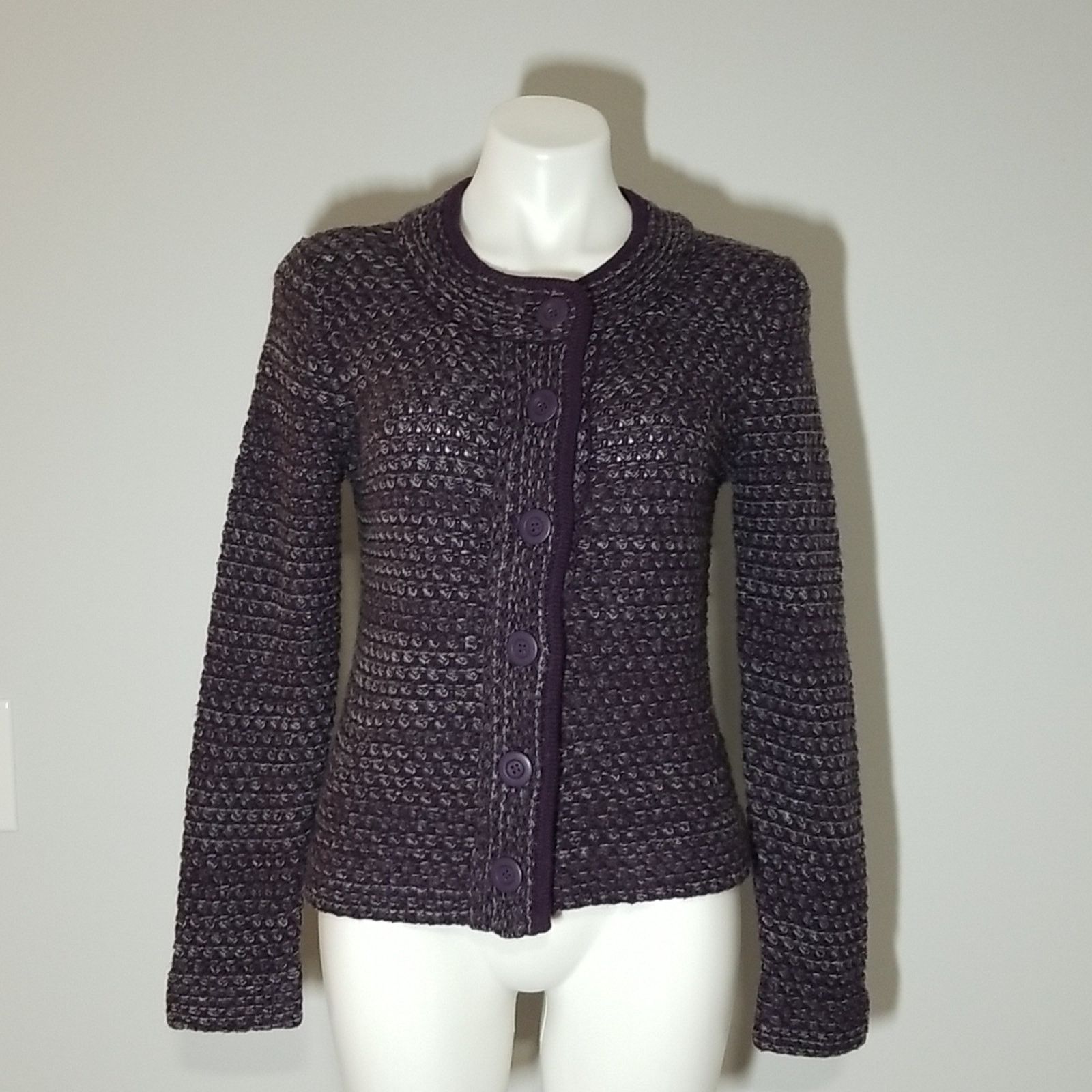 Other Christopher & Banks Purple Knit Cardigan Sweater Size S / US 4 / IT 40 - 1 Thumbnail