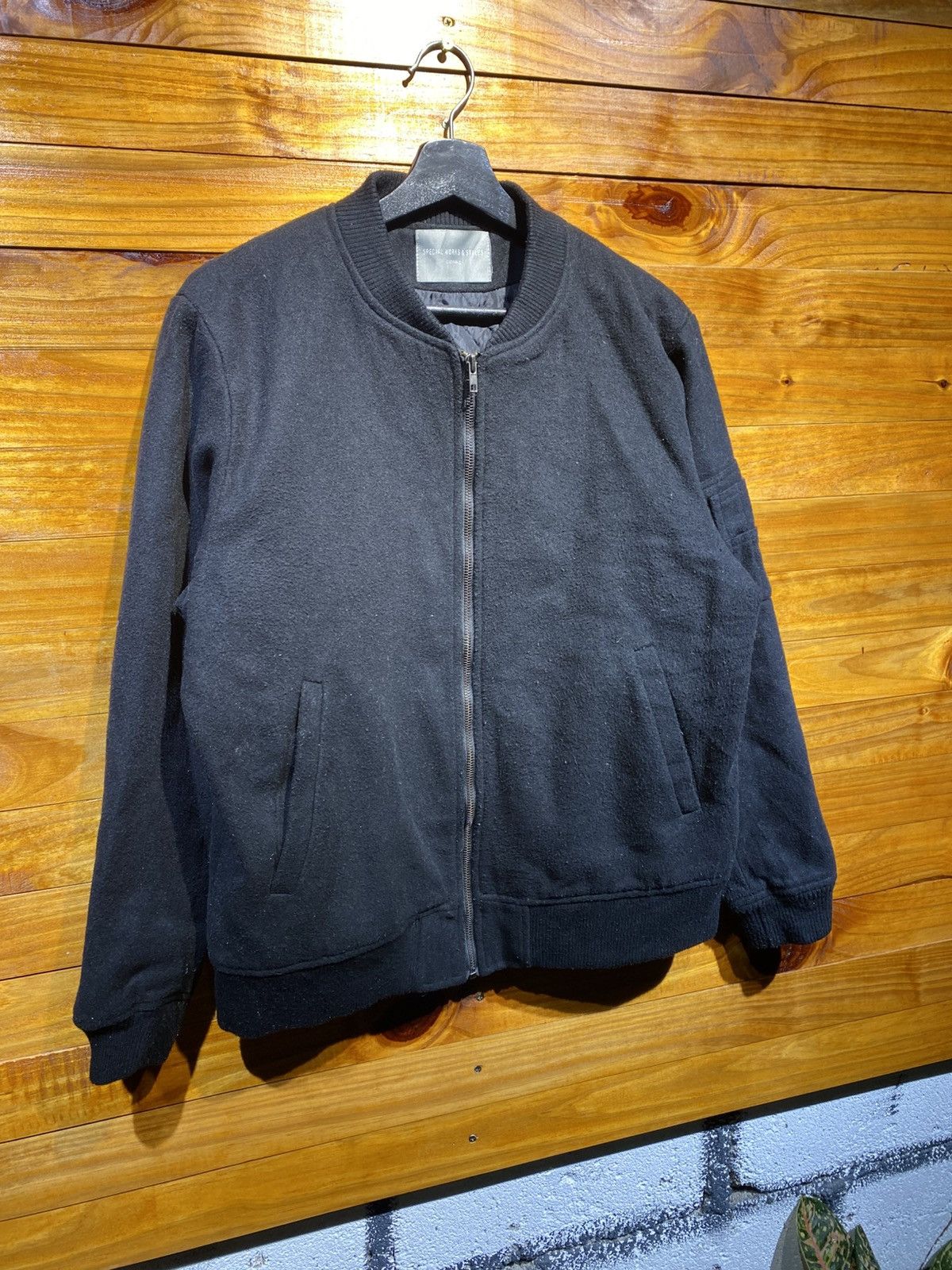 Ciaopanic Vintage Special Works & Styles Black Wool Bomber Jacket Size US L / EU 52-54 / 3 - 5 Thumbnail
