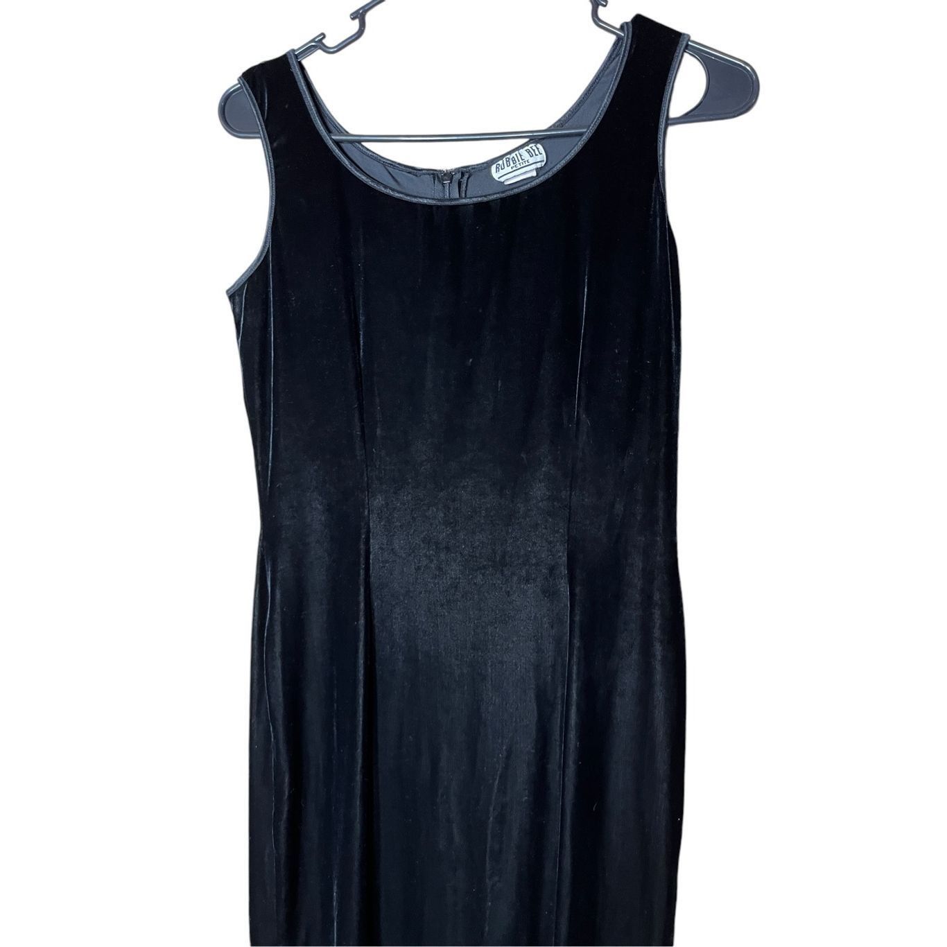 Other Vintage Robbie Bee 90s Black Velvet Maxi Dress Size 6 Size M / US 6-8 / IT 42-44 - 2 Thumbnail