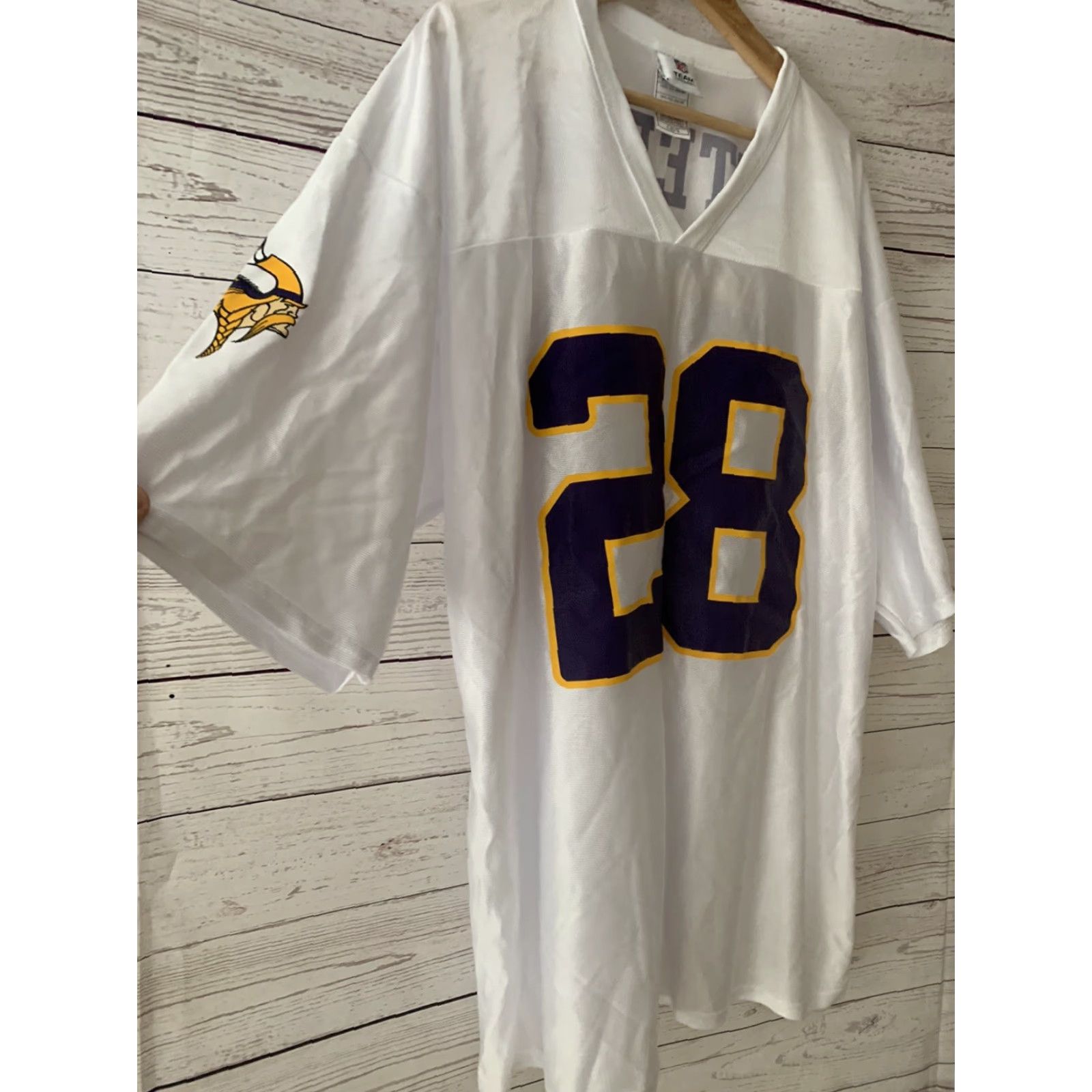 NFL NFL Team Apparel Minnesota Vikings #28 Adrian Peterson White Jersey Men's Size M Size US M / EU 48-50 / 2 - 3 Thumbnail