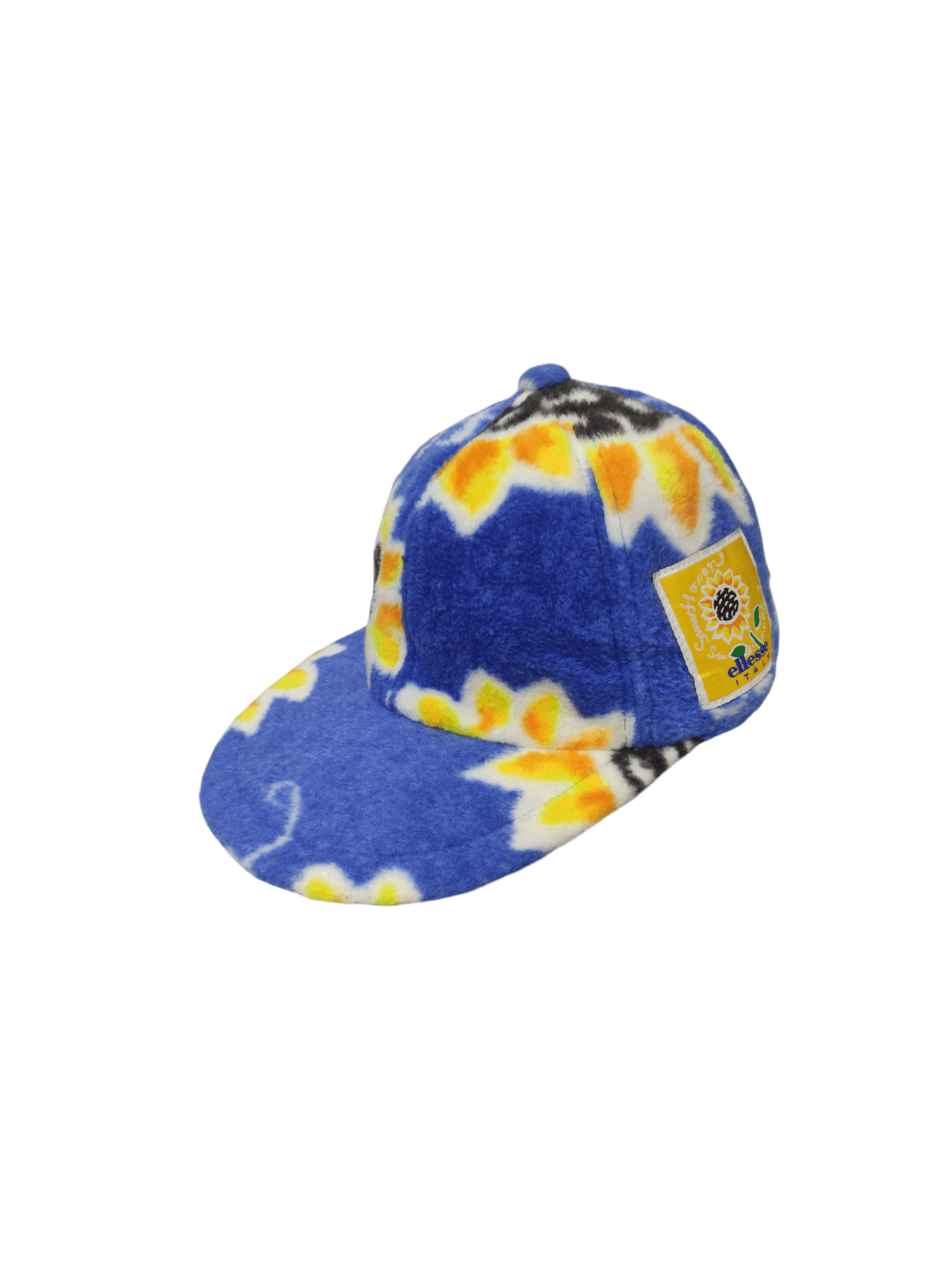 Ellesse × Vintage ELLESSE ITALY WINTER FLEECE CAP FULL PRINT SUNFLOWER Size ONE SIZE - 1 Thumbnail