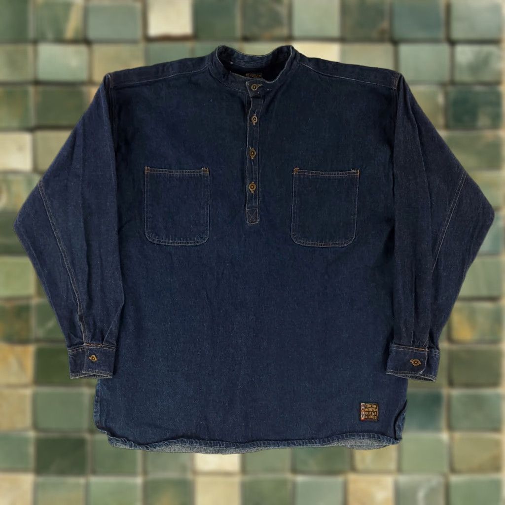 Vintage VINTAGE African American College Alliance Shirt Henley Denim Pullover Blue Mens XXL Size US XXL / EU 58 / 5 - 1 Thumbnail