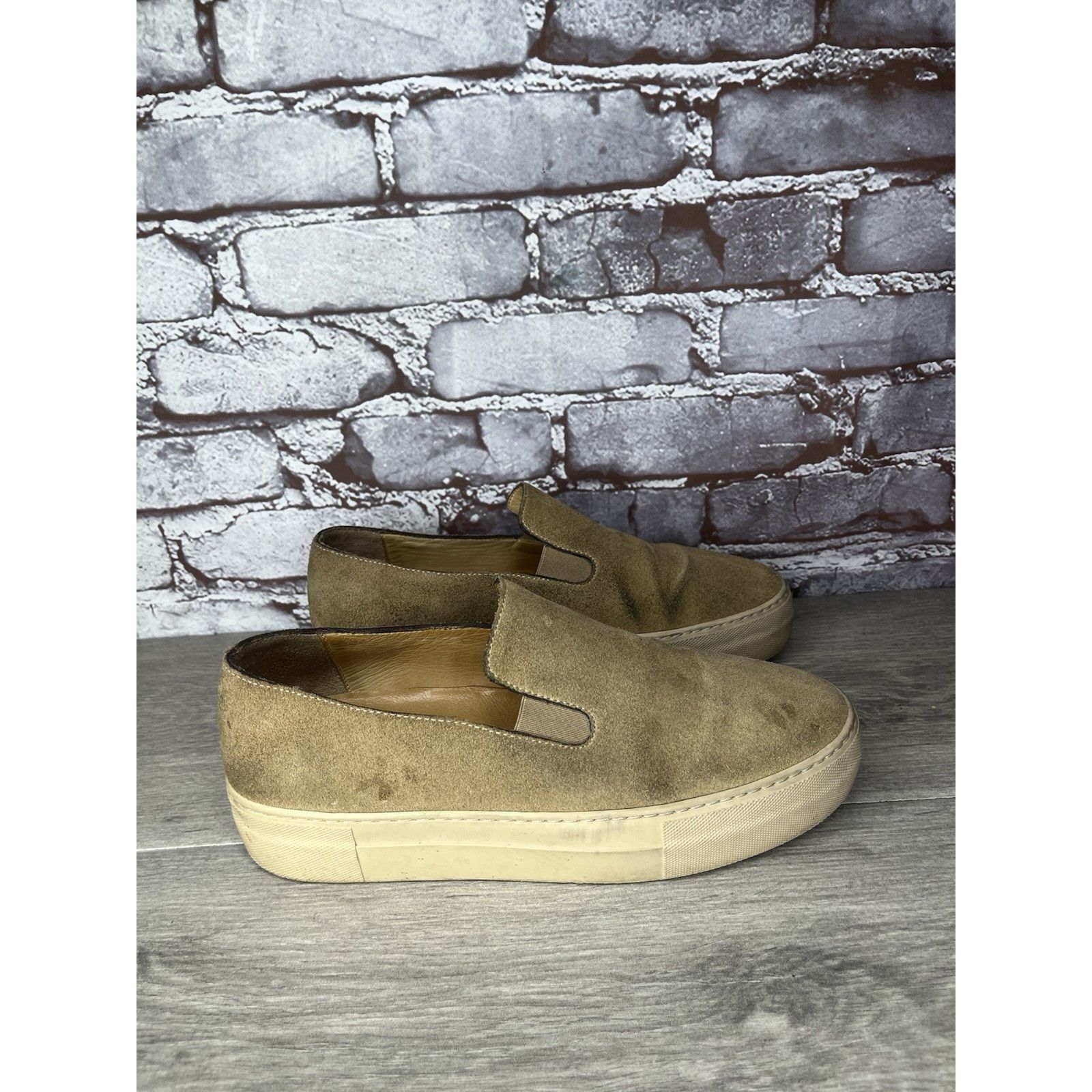 Frame Frame Le Ren Tan Suede Leather Slip On Sneakers Shoes Women Size US 8 / IT 38 - 4 Thumbnail