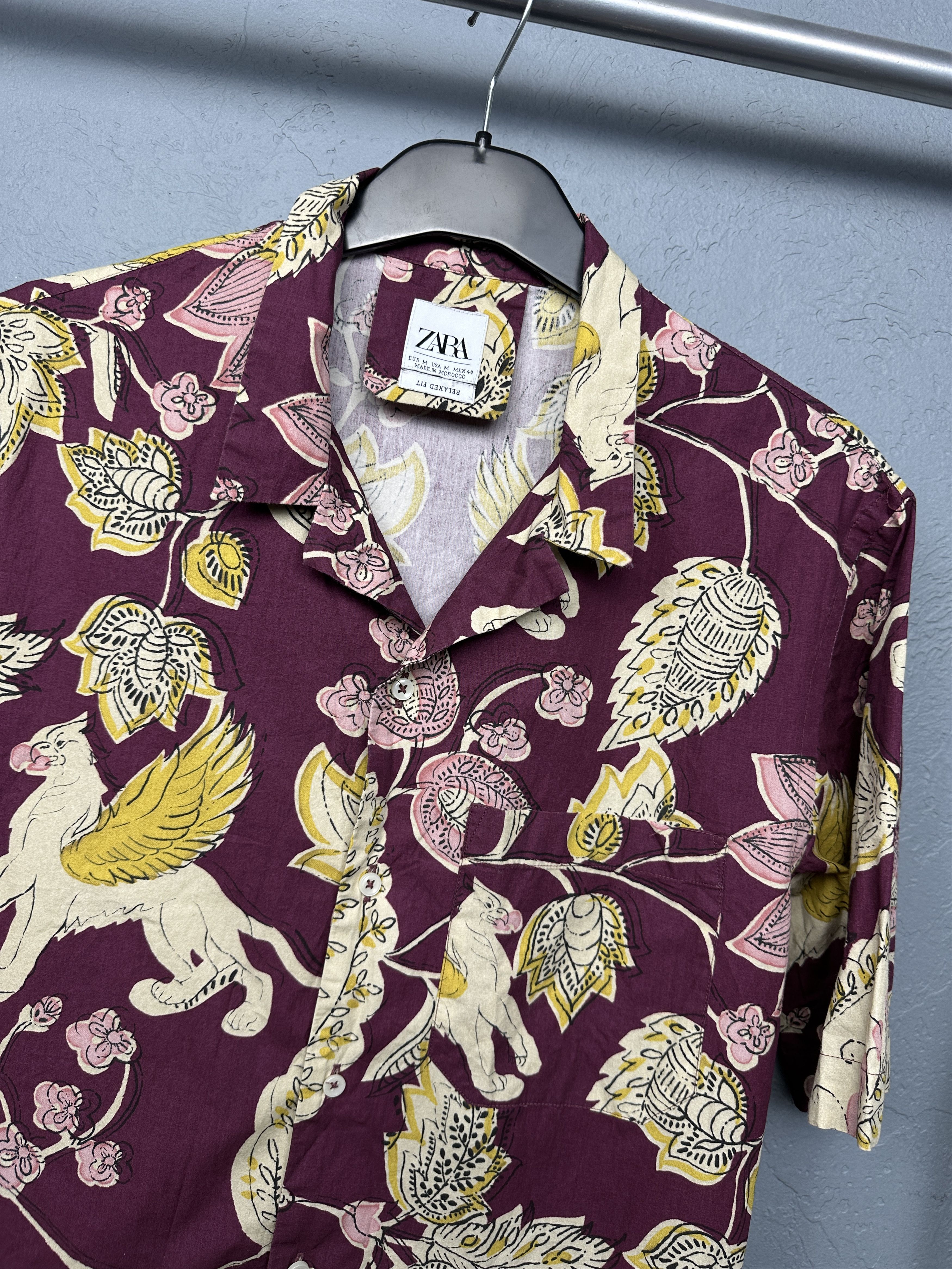 Zara Zara Mens Hawaiian Shirt Size US M / EU 48-50 / 2 - 2 Thumbnail
