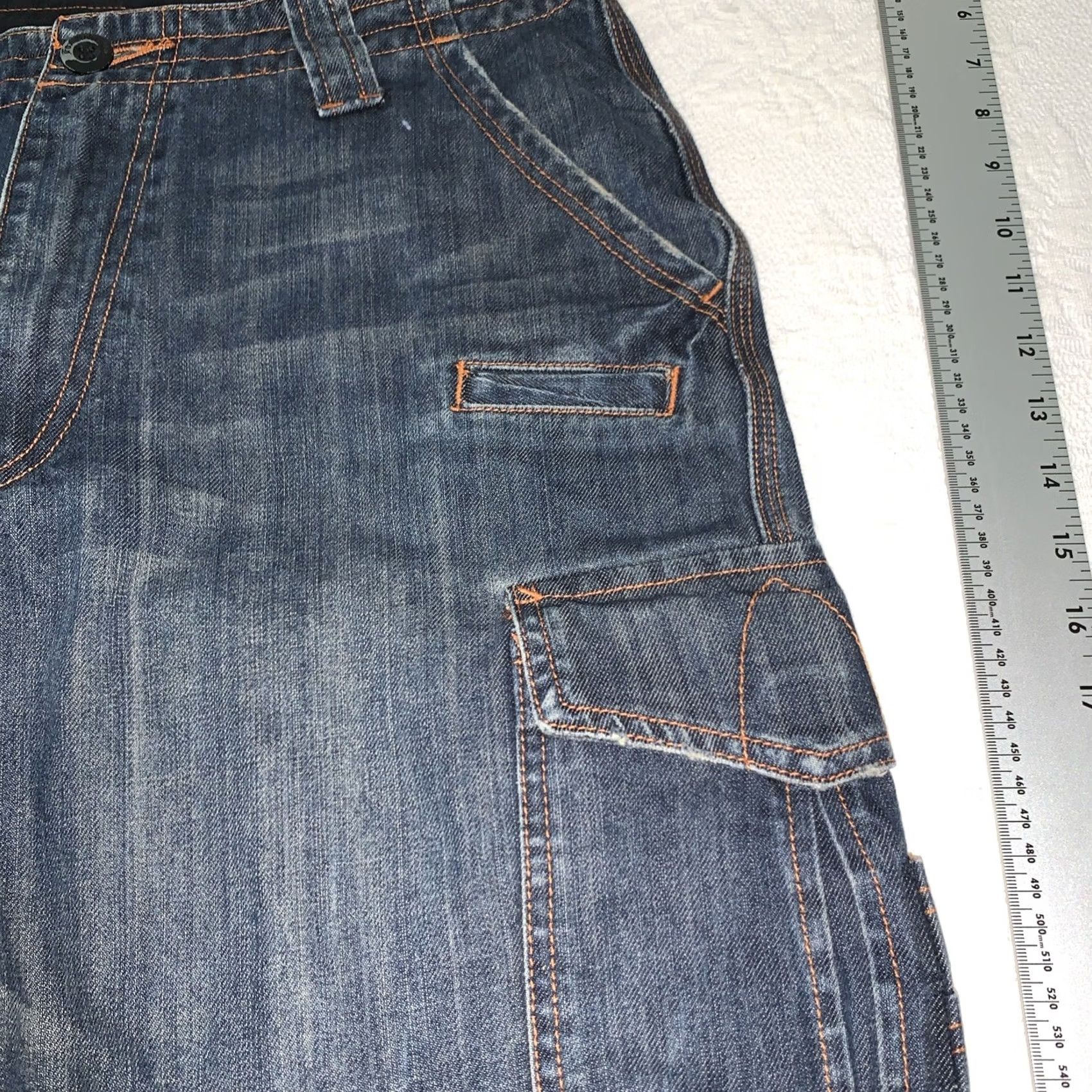Fox Racing VINTAGE Fox Cargo Shorts Mens 32 Blue Denim Cargo Pocket 90s Grunge Y2k Fox Racing Mens Mens Size US 32 / EU 48 - 3 Thumbnail