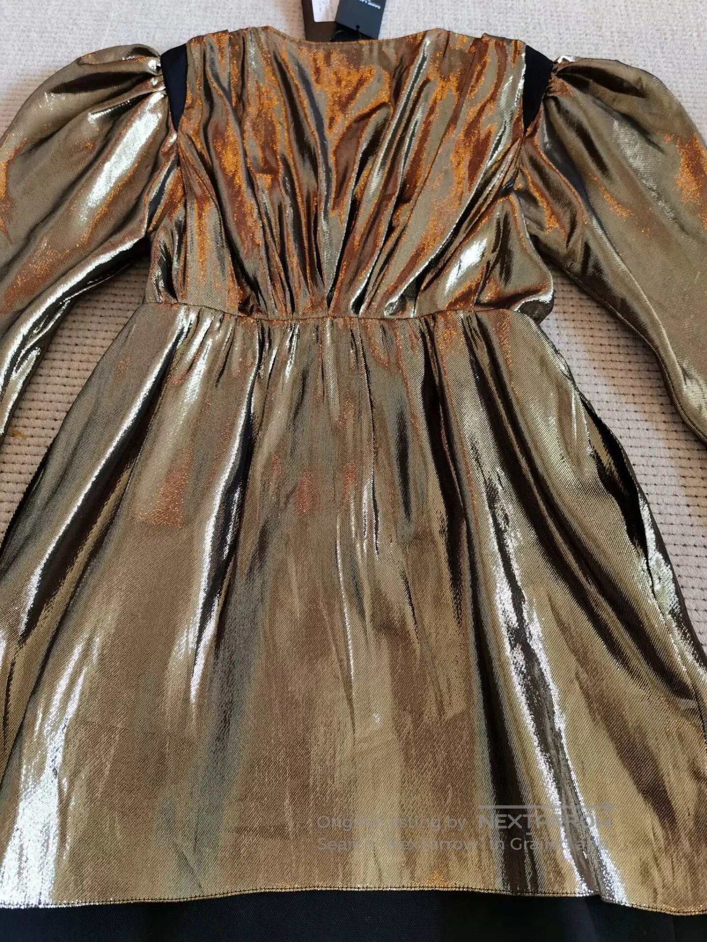 Saint Laurent Paris Saint Laurent 17 Gold Metallic Dress. Size S / US 4 / IT 40 - 6 Thumbnail