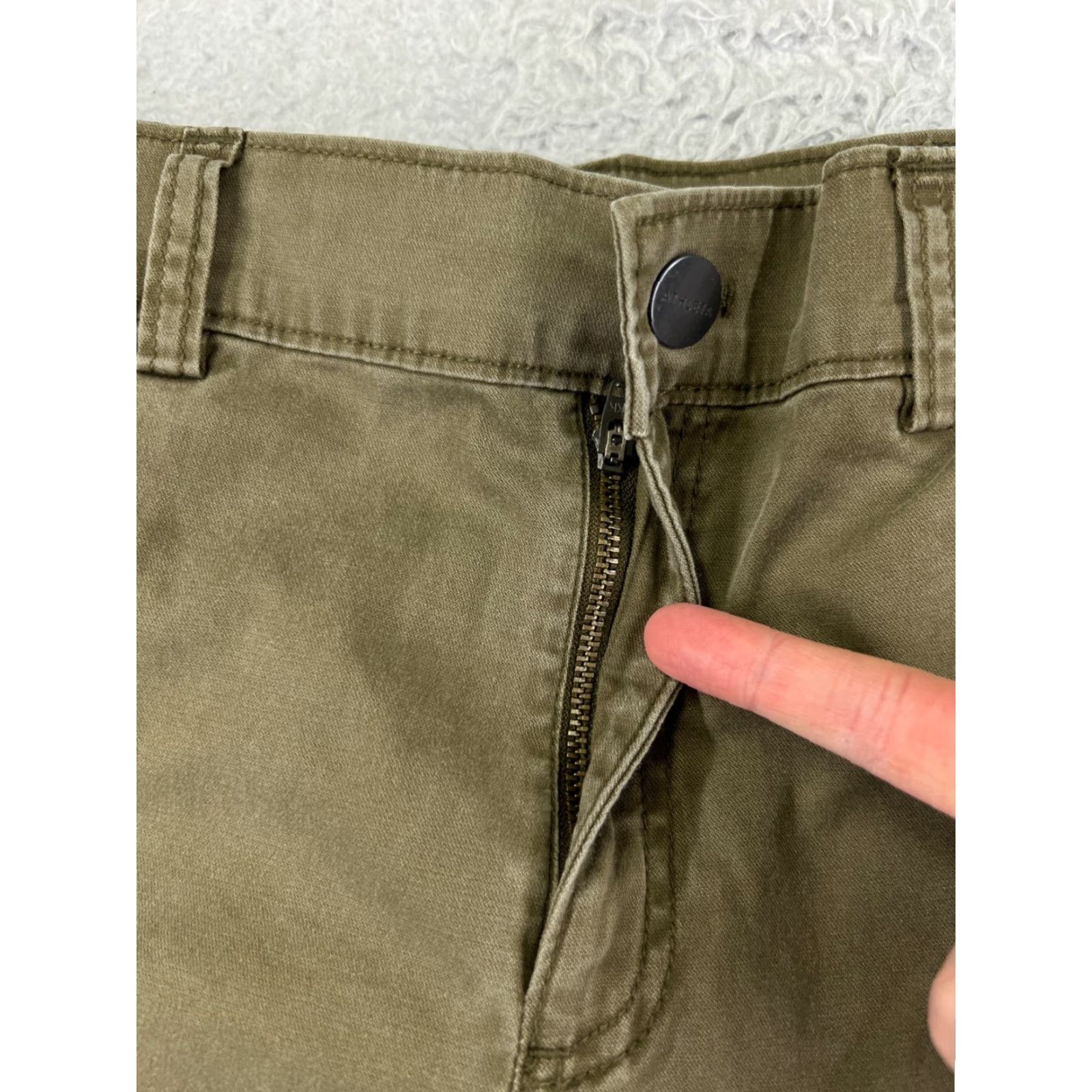 Athleta Athleta Pants Womens 10 Green Cargo Side Stripe Cotton Lyocell Blend Zip 31x28 Size 32" / US 10 / IT 46 - 5 Thumbnail