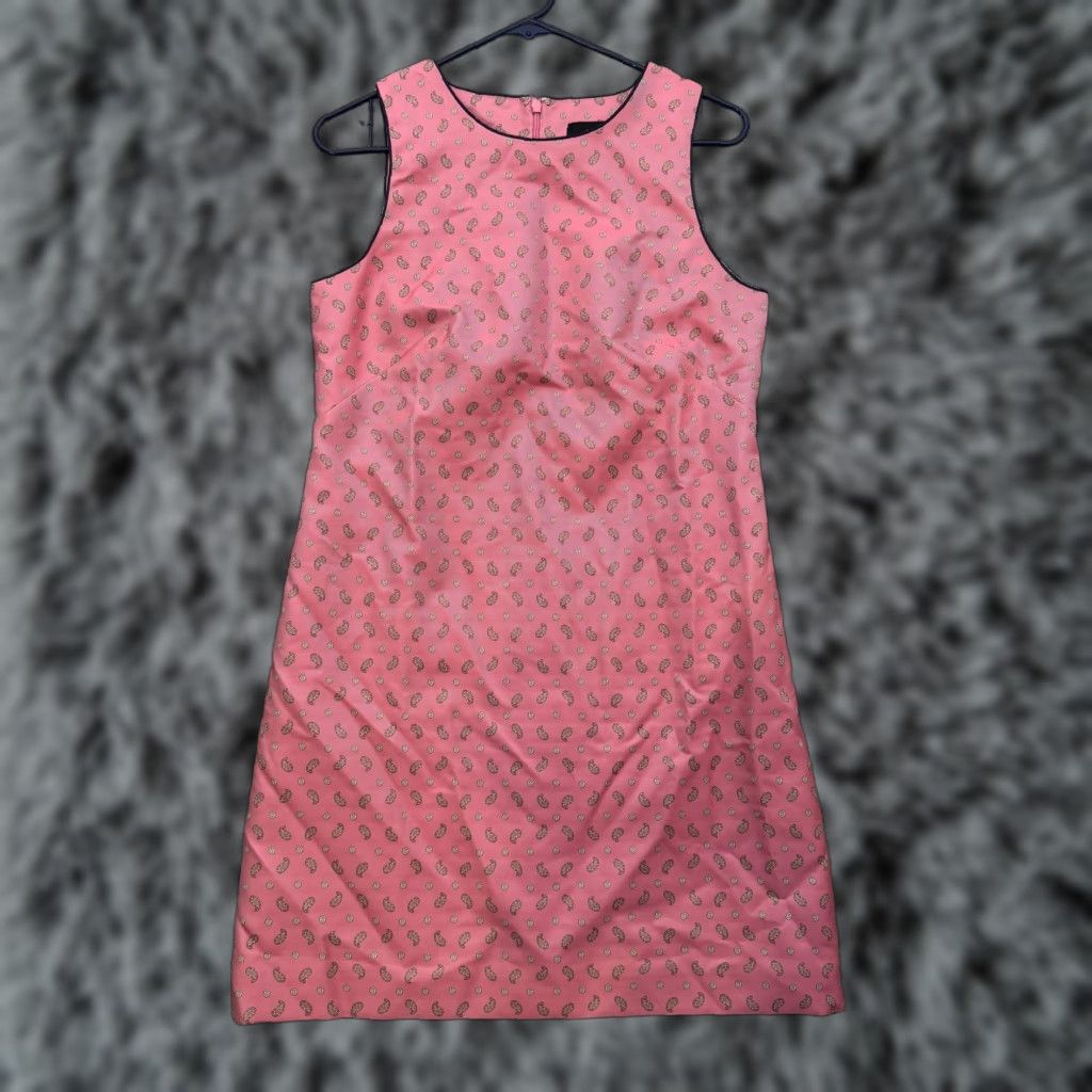 J.Crew J.CREW Dress Womens 6 Pink Paisley Print Sleeveless Sheath Re-Imagined Lined Dress Size M / US 6-8 / IT 42-44 - 1 Thumbnail