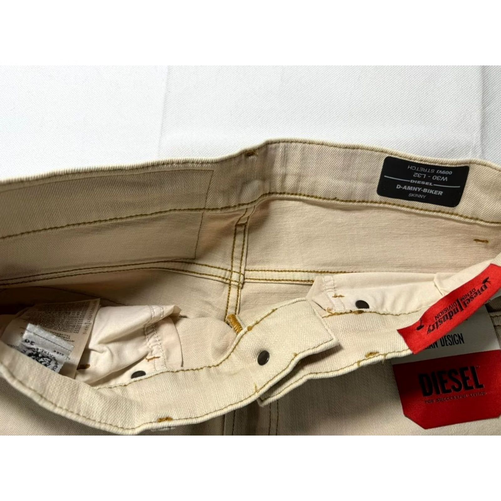 Diesel Diesel D-Amny Biker Skinny Jeans Beige Design Denim Pant | Men'S | Size 30 Size US 30 / EU 46 - 7 Thumbnail