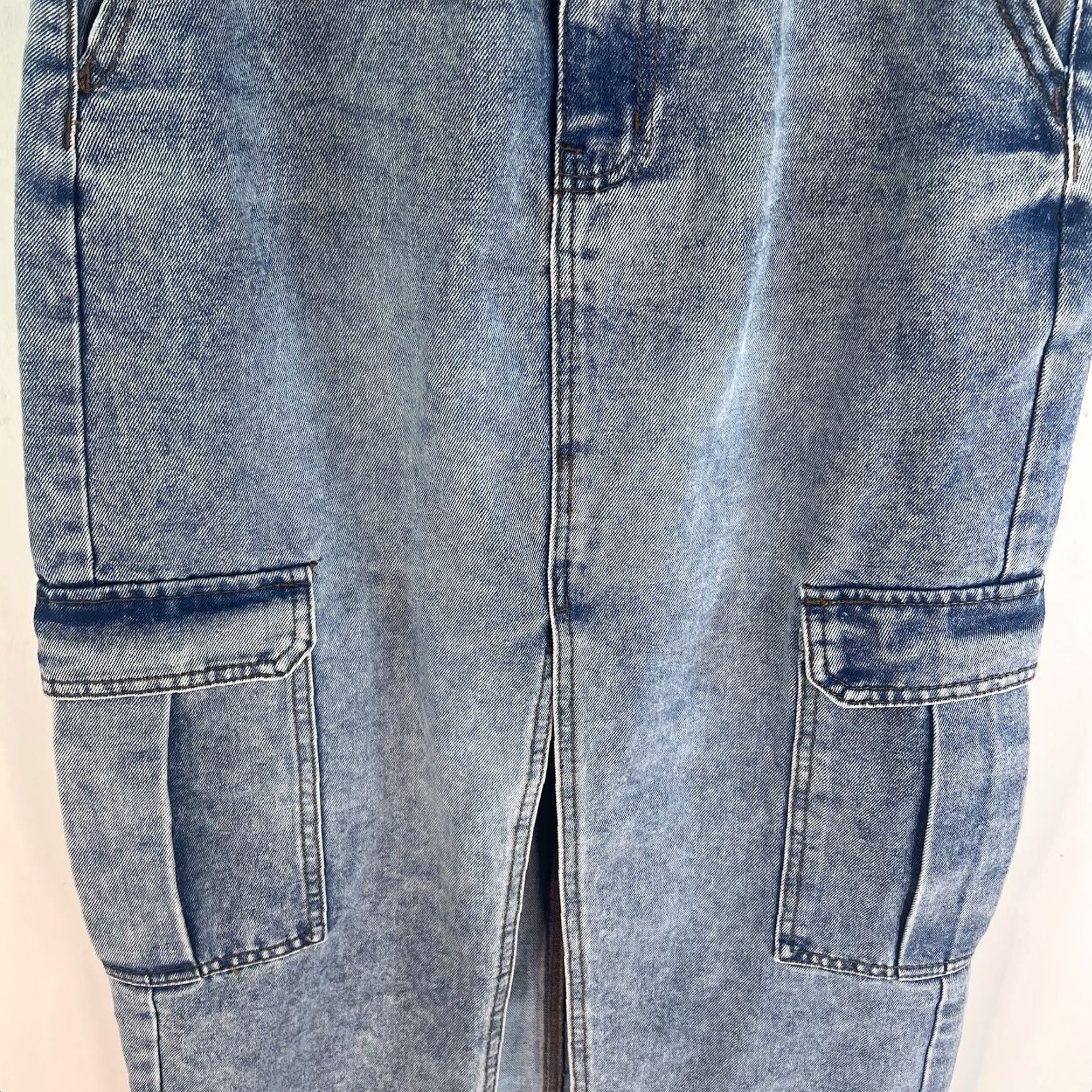 Vintage VINTAGE Love Fire Denim Maxi Skirt Womens Size 3 Blue Solid Festival Grunge Size 26" / US 2 / IT 38 - 3 Thumbnail