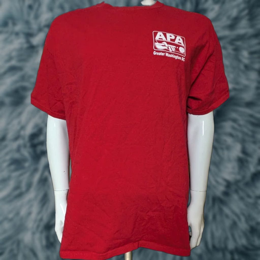 Gildan VINTAGE APA Greater Washington DC T Shirt XL Red Pool Billiards Mens Size US XL / EU 56 / 4 - 1 Thumbnail