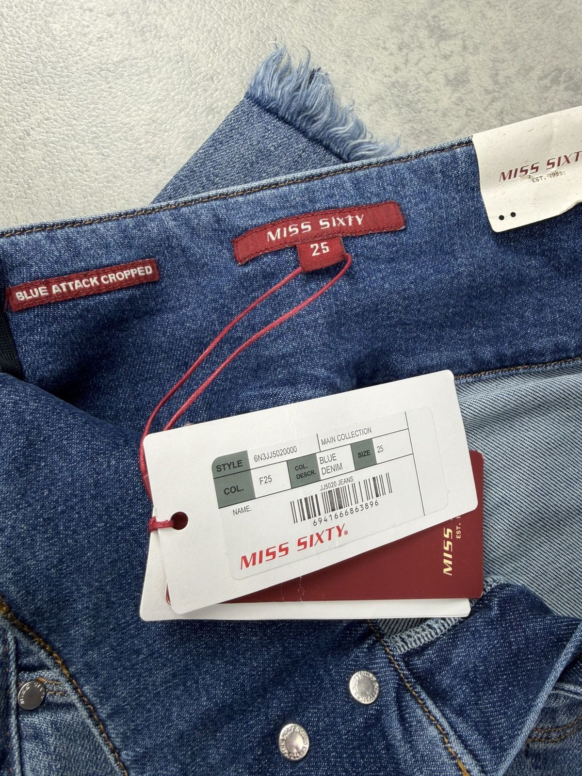 Miss Sixty Miss Sixty Women’s Blue Attack Cropped Denim Jeans Size 25 Size 25" / US 0 / IT 36 - 12 Thumbnail