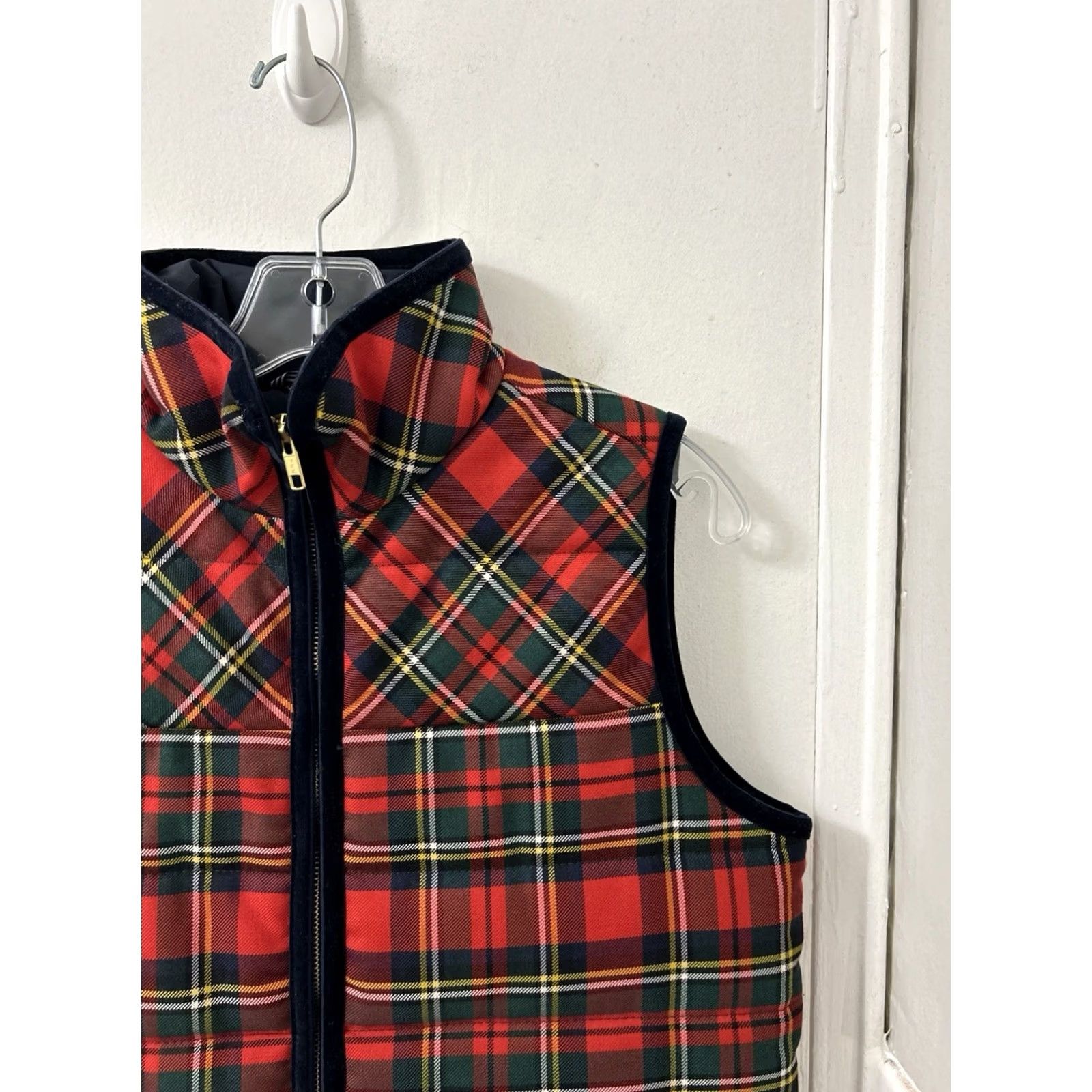J.Crew VINTAGE J Crew Mountain Puffer Vest Womens Small Red Tartan Plaid Wool Blend H2712 Size S / US 4 / IT 40 - 5 Thumbnail