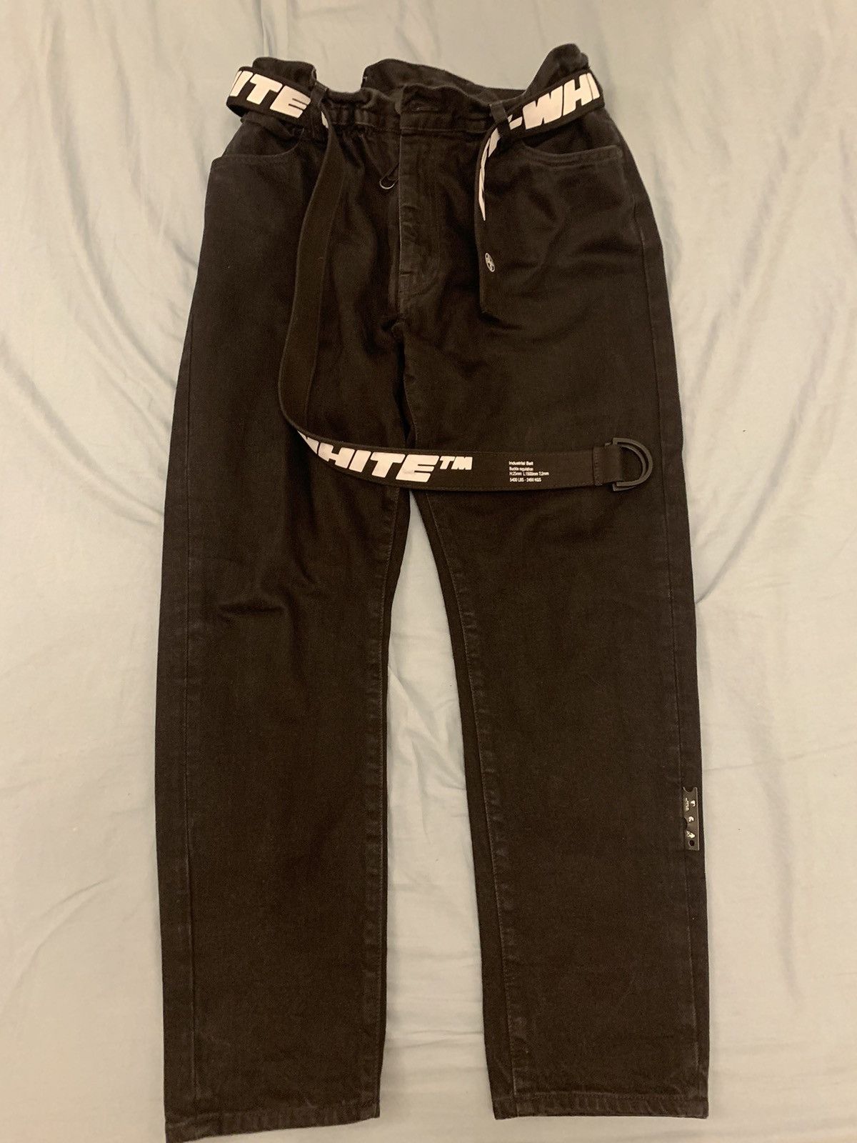 image of Off White Off-White Black Elastic Waist Jeans, Men's (Size 33)