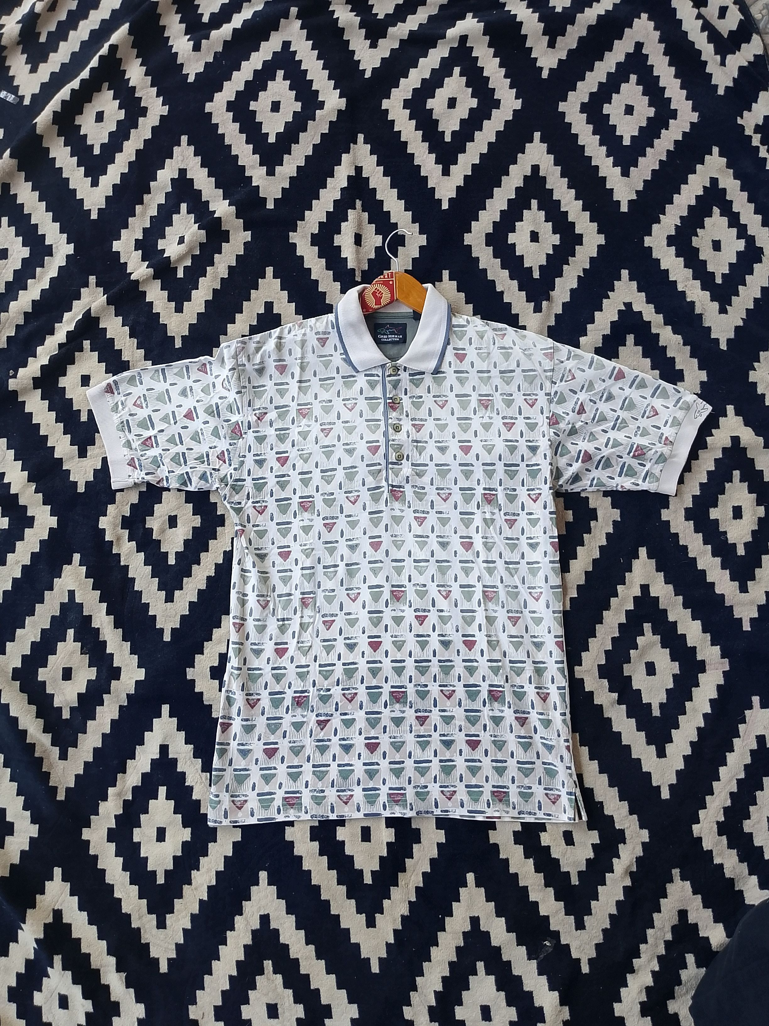 Greg Norman Vintage 90s Greg Norman Shark Geometric Golf Polo Kitsch Size US S / EU 44-46 / 1 - 2 Thumbnail