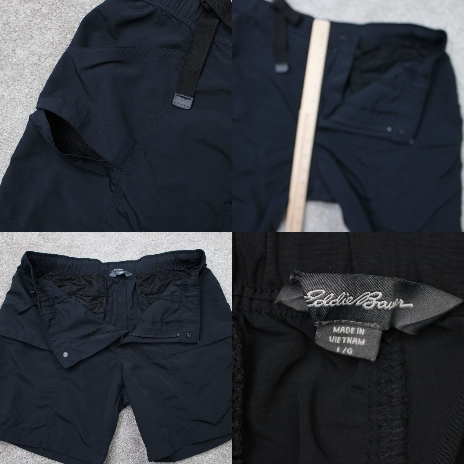 Eddie Bauer Eddie Bauer Shorts Mens Large Black Ripstop Tech Belted Cargo Vented Nylon Shortes? Size US 33 - 8 Thumbnail