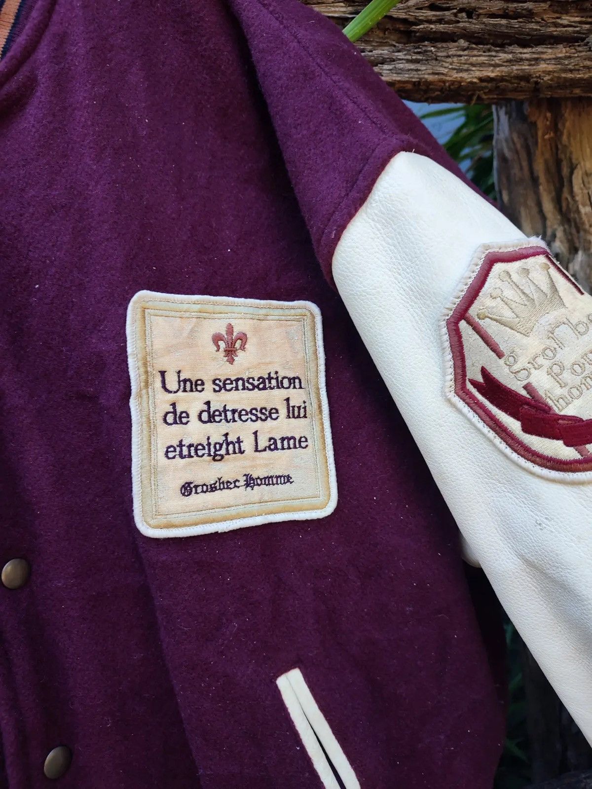 Vintage Vintage 90s Grosbec Varsity Jacket Embroidery French Patches Size US L / EU 52-54 / 3 - 9 Thumbnail