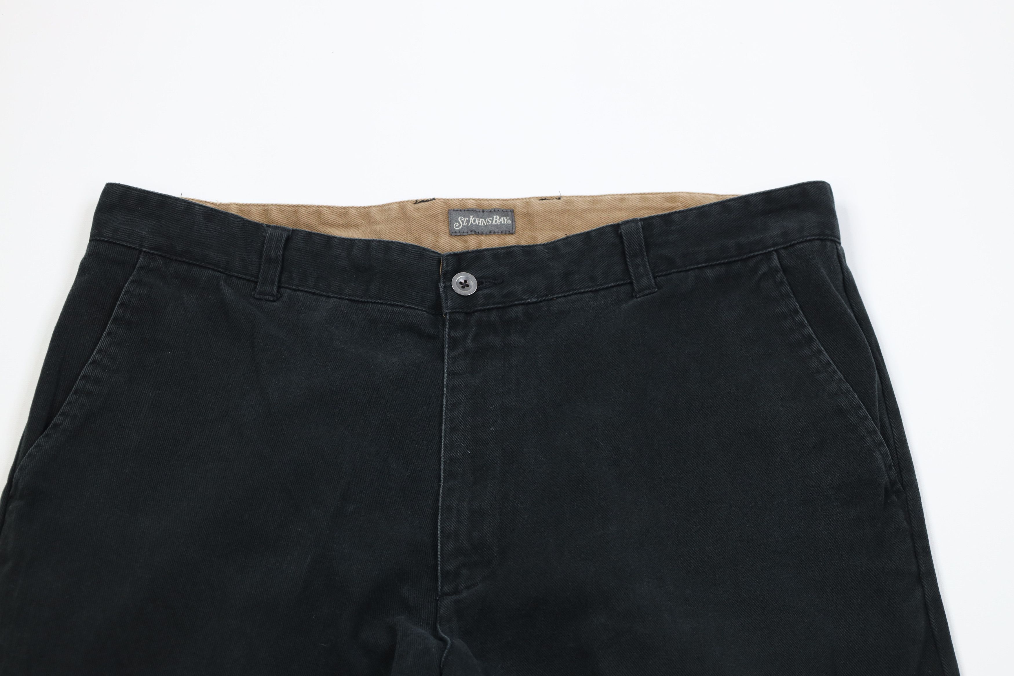 Vintage Vintage 90s Streetwear Wide Leg Twill Pants Trousers Black Size US 38 / EU 54 - 2 Thumbnail