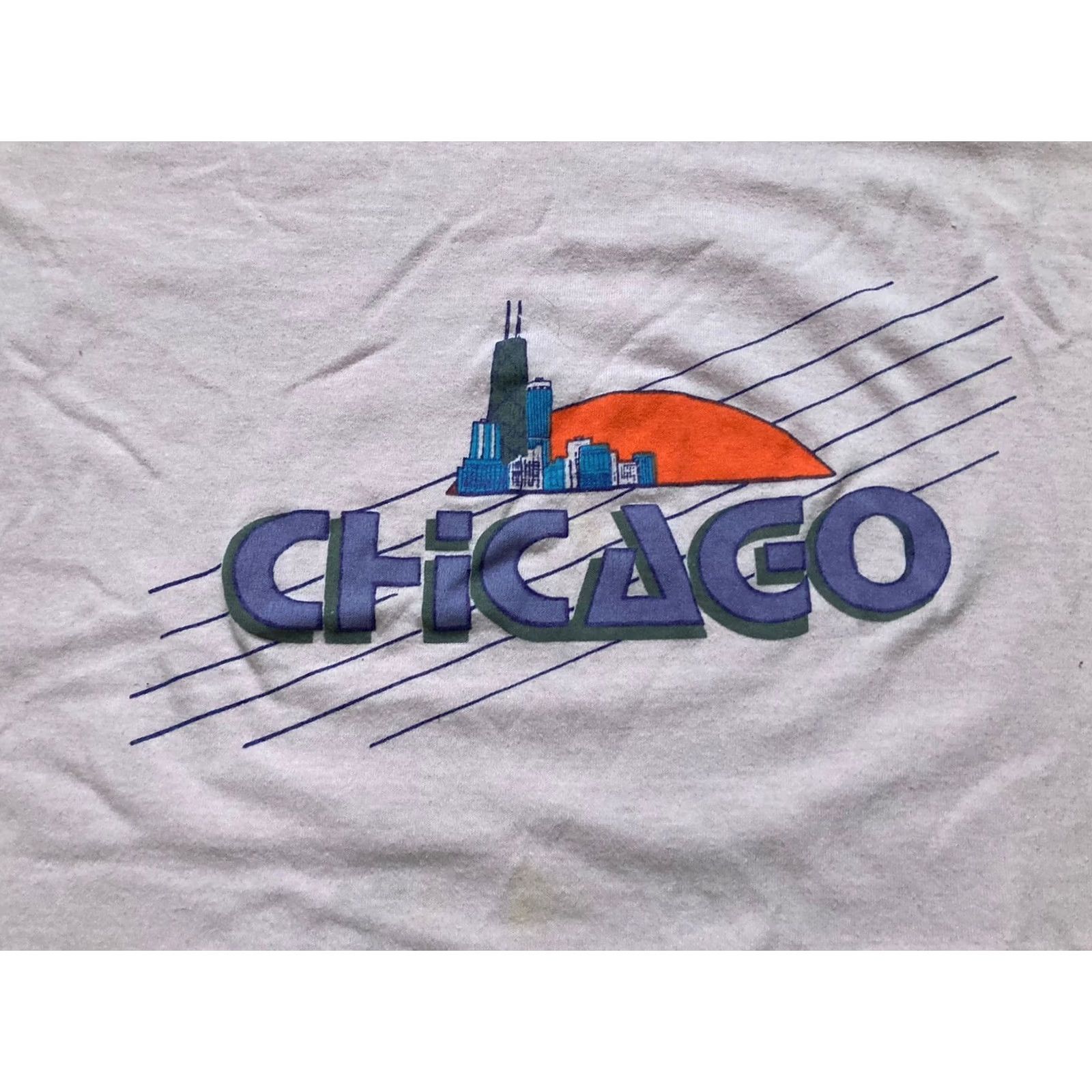 Vintage VTG 80s Signal Chicago Tourist T Shirt Size Large Pink Single Stitch Art Deco Men Size US L / EU 52-54 / 3 - 2 Thumbnail