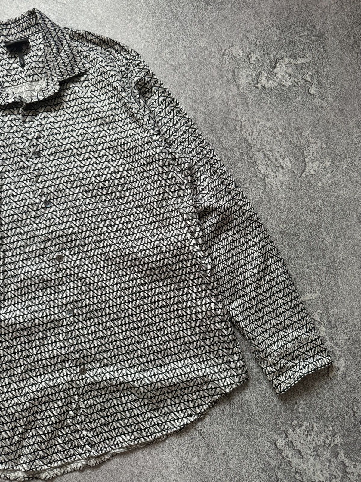 Armani × Emporio Armani × Giorgio Armani Emporio Armani XL all printed multilogo shirt button up dres Size US XL / EU 56 / 4 - 7 Thumbnail