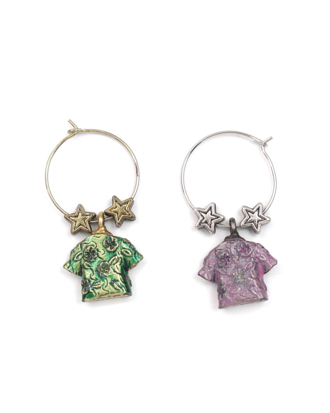 Hysteric Glamour 2000S JAPANESE MADE GREEN & PURPLE ALOHA EARRINGS Size ONE SIZE - 2 Thumbnail
