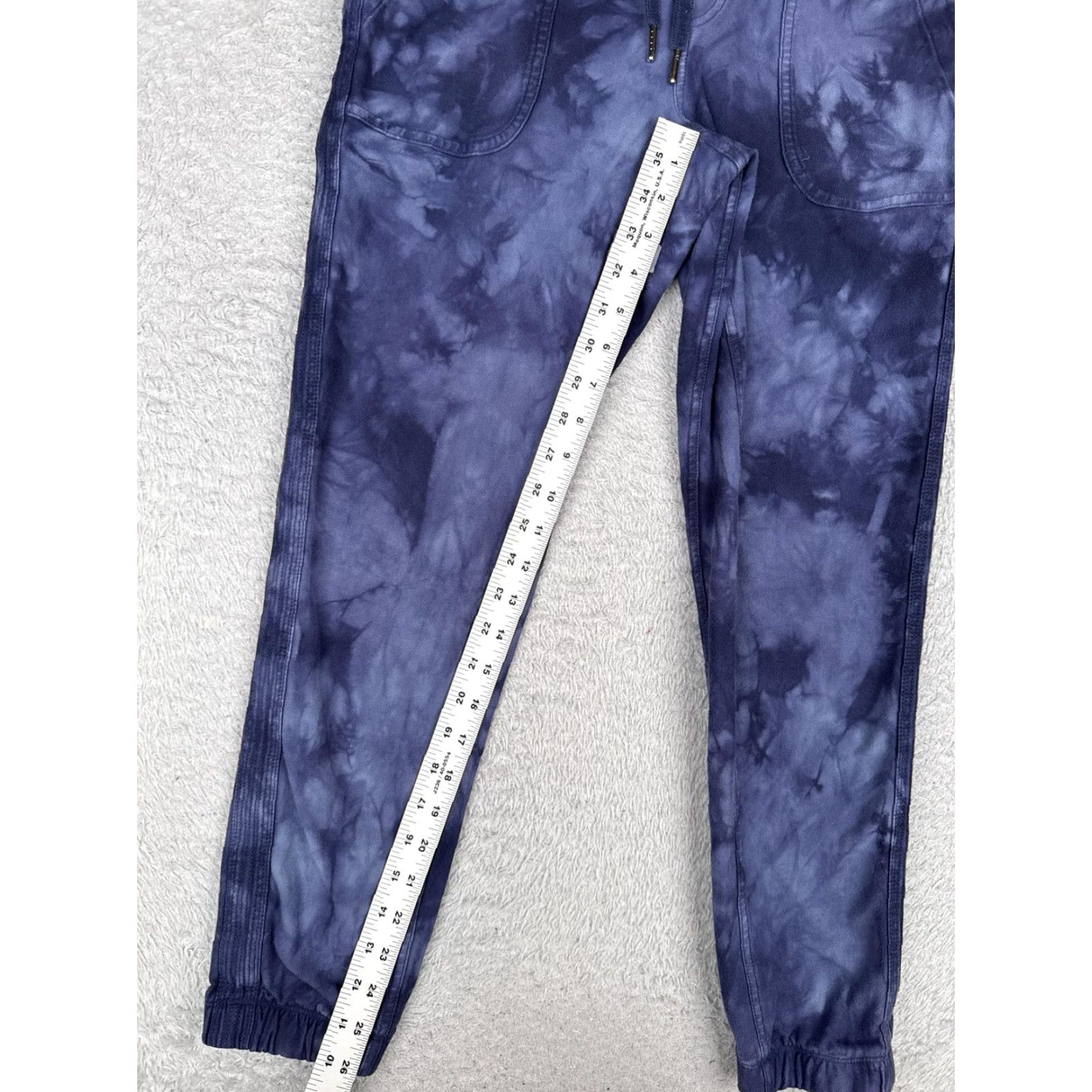Athleta Athleta Womens XXS Blue Tie Dye Jogger Pants Elastic Waist Pockets Lounge Twill Cotton Blend Casual Activewear Size 24" / US 00 / IT 34 - 5 Thumbnail